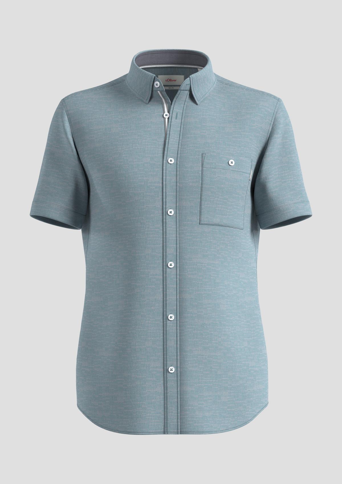 s.Oliver Slim fit: short sleeve shirt with a Kent collar