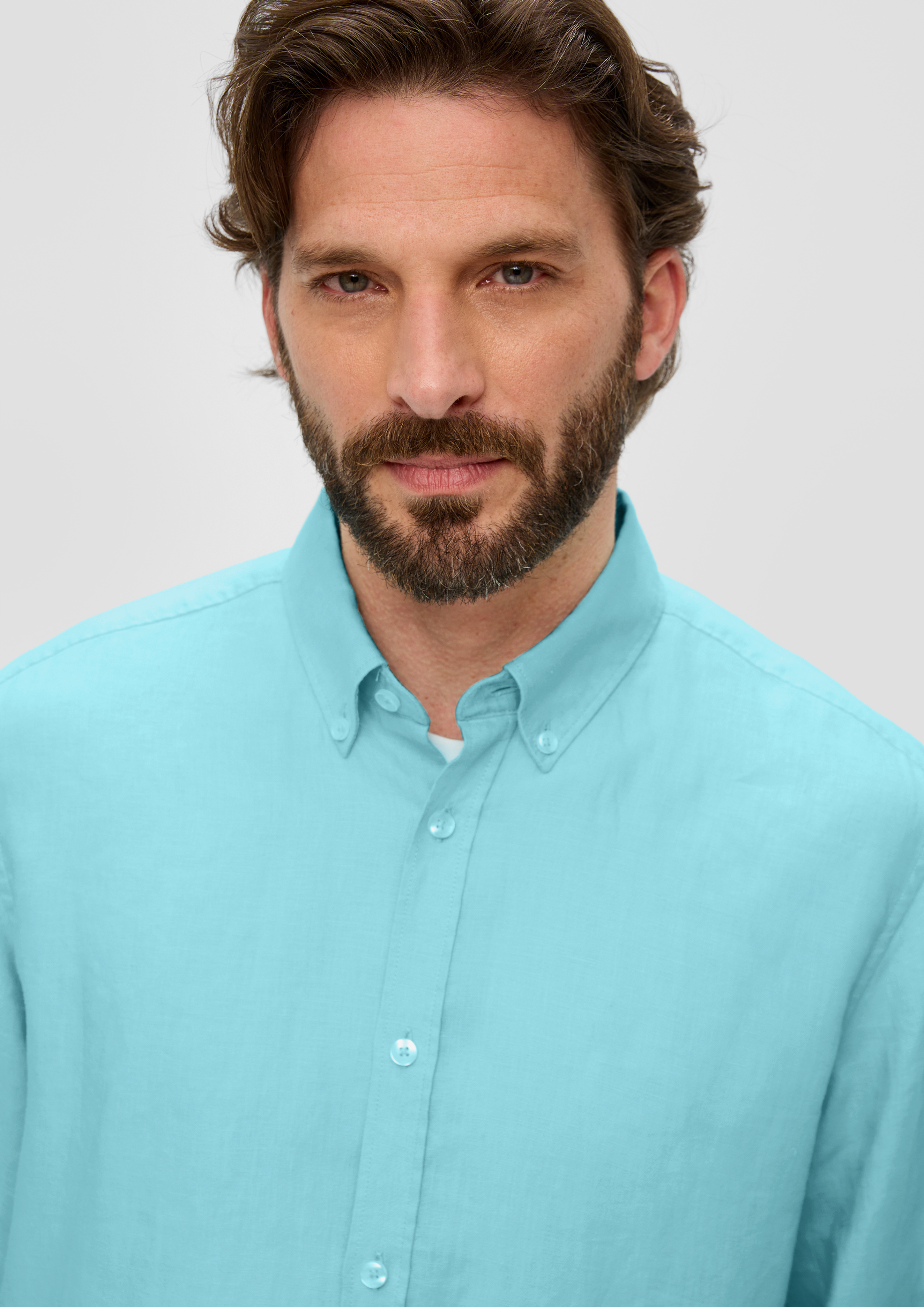 Leinenhemd mit Button-Down-Kragen - weiß | s.Oliver