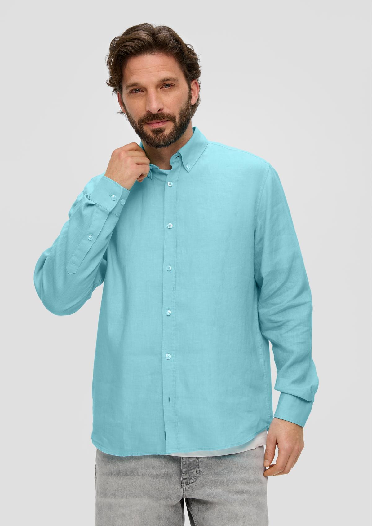 s.Oliver Linen shirt with a button-down collar