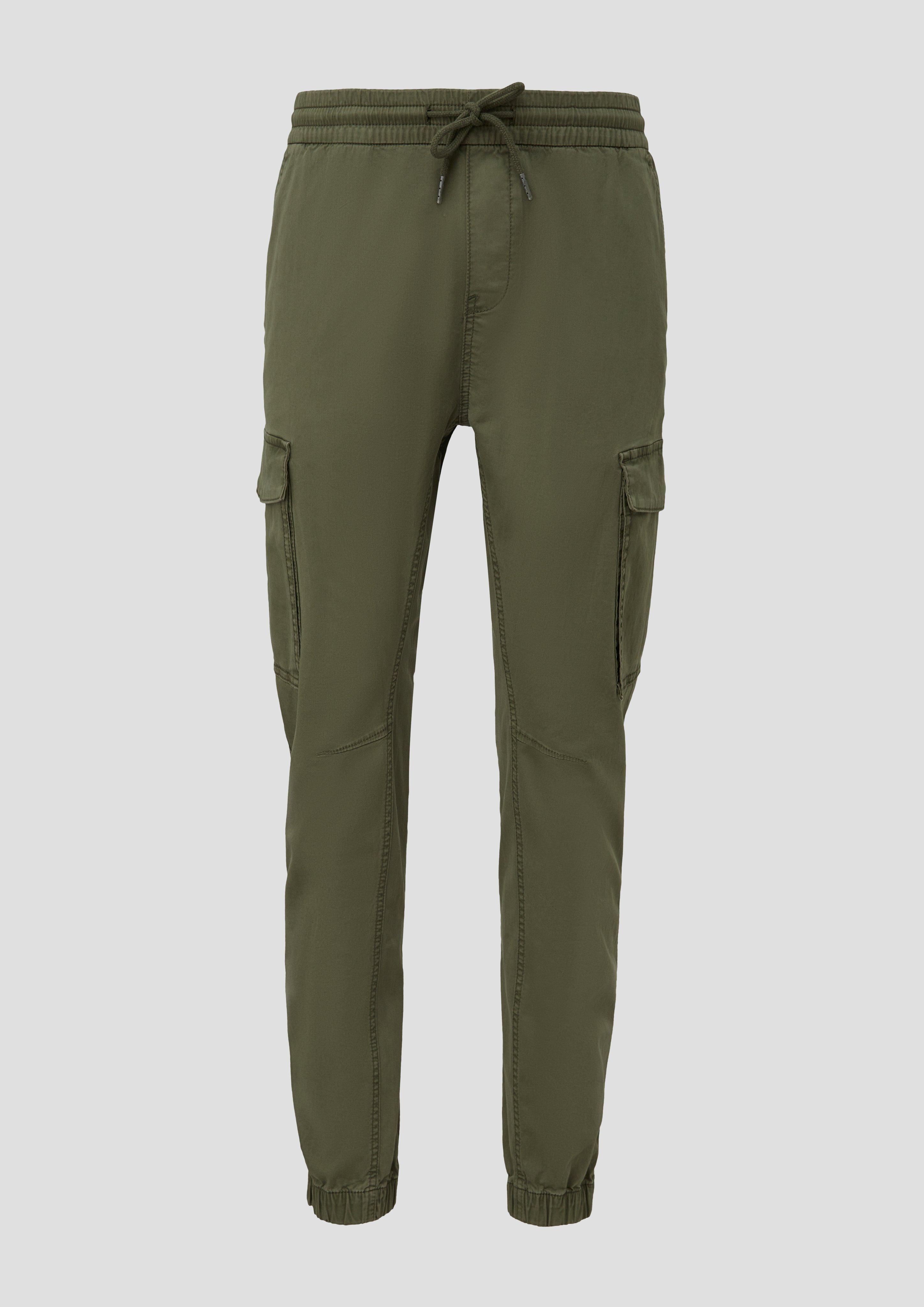 QS - Slim Fit: Cargohose, Herren, Grün