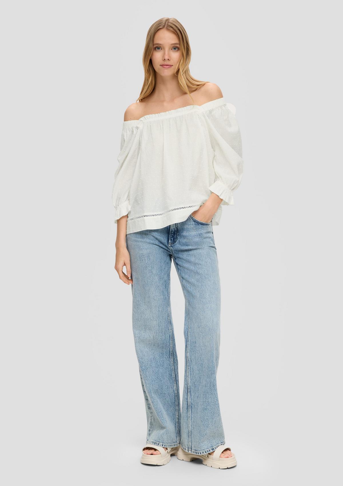 s.Oliver Off-the-shoulder blouse with a dobby texture