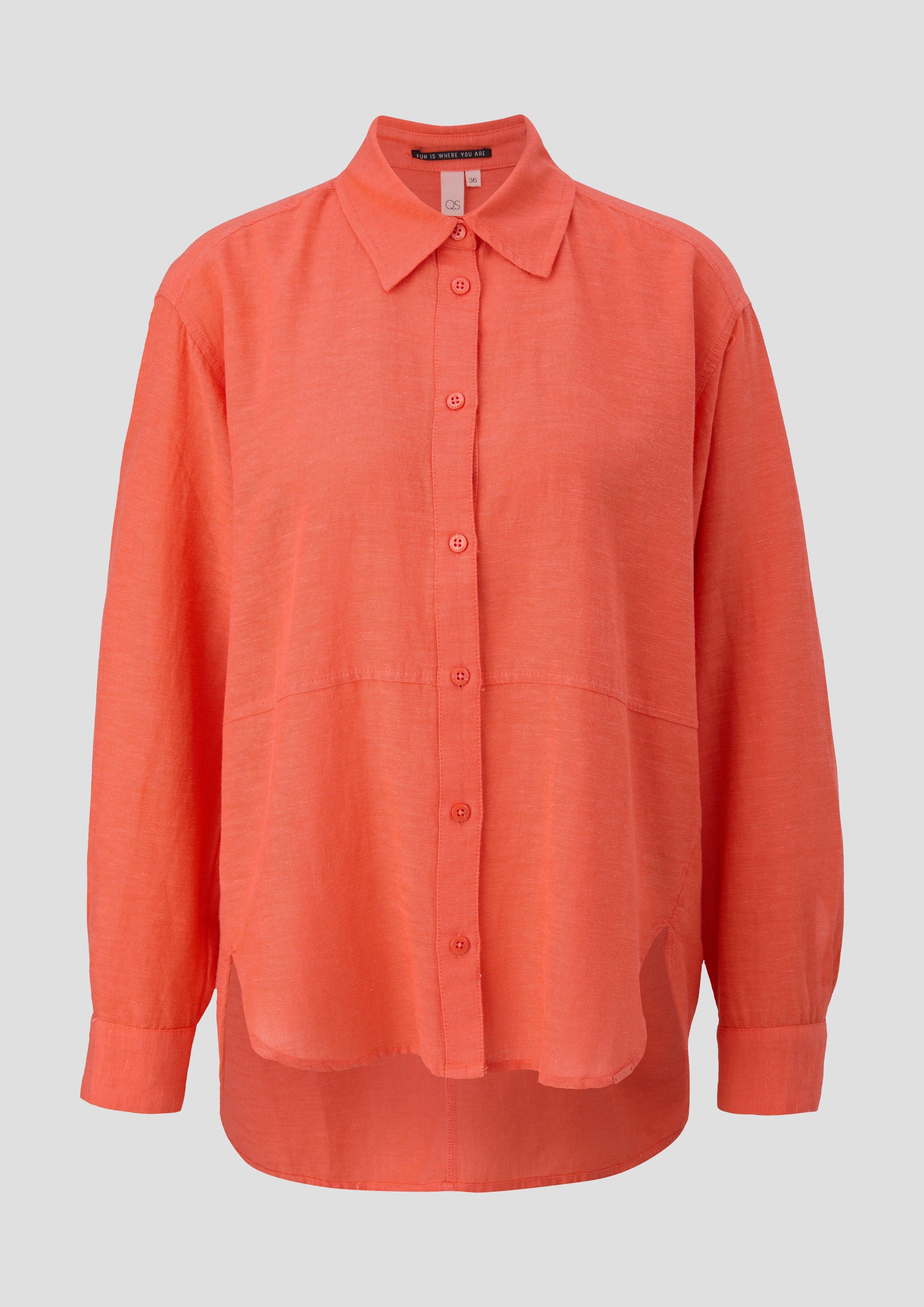 QS - Oversized Bluse aus Viskosemix, Damen, Orange