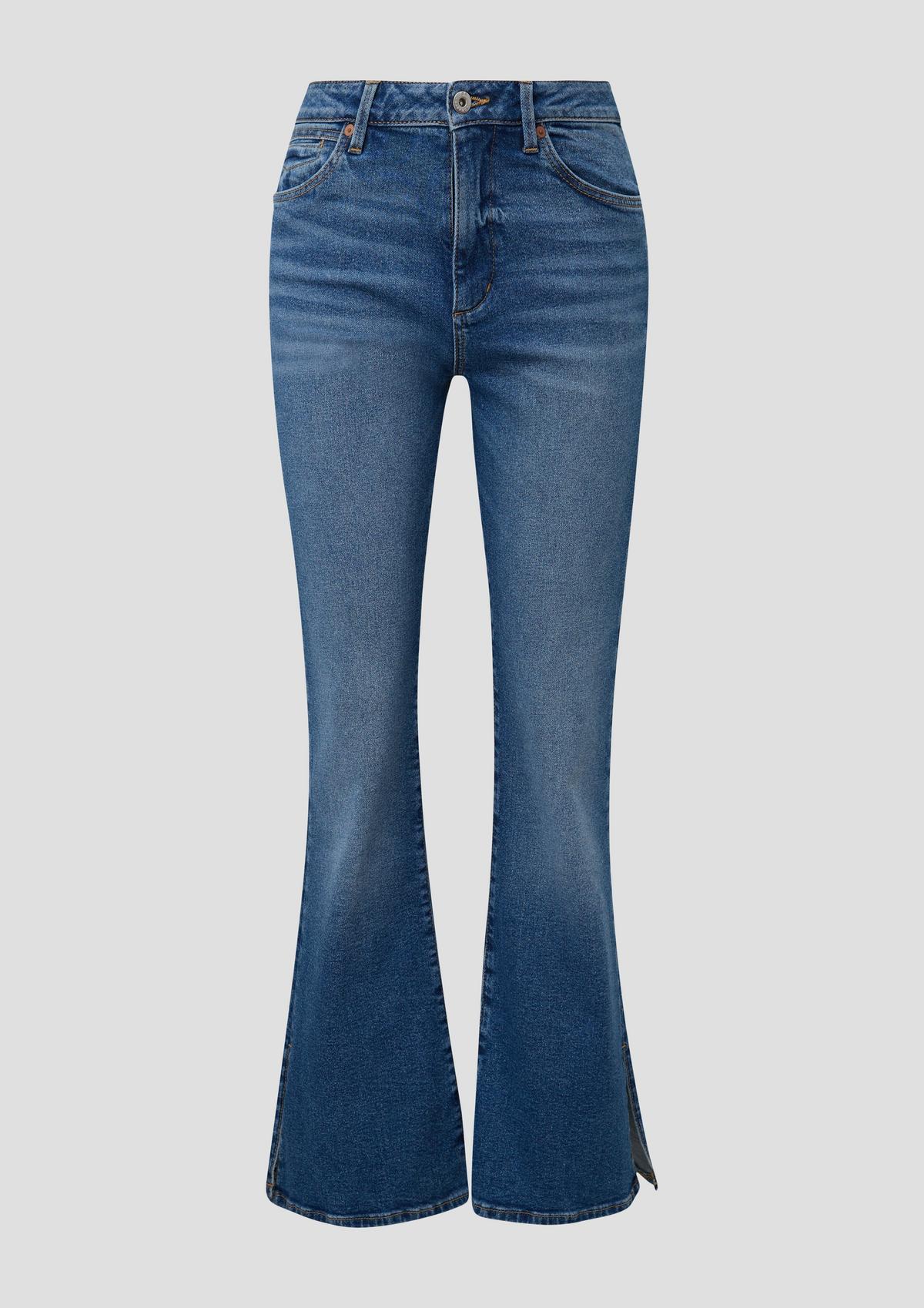 s.Oliver Jeans hlače Reena/kroj Slim Fit/High Rise/Flared Leg/prirezan rob