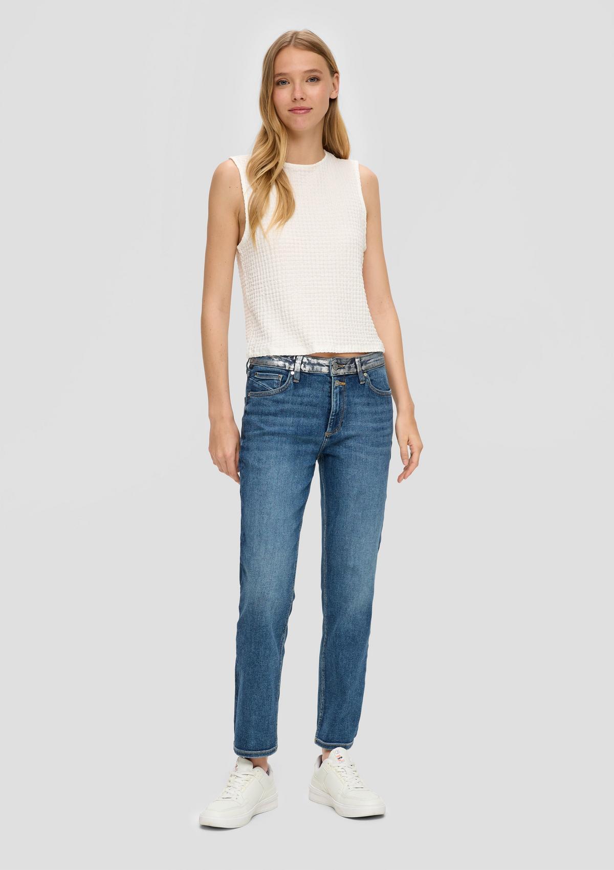 s.Oliver Catie jeans / high rise / straight leg / foil print
