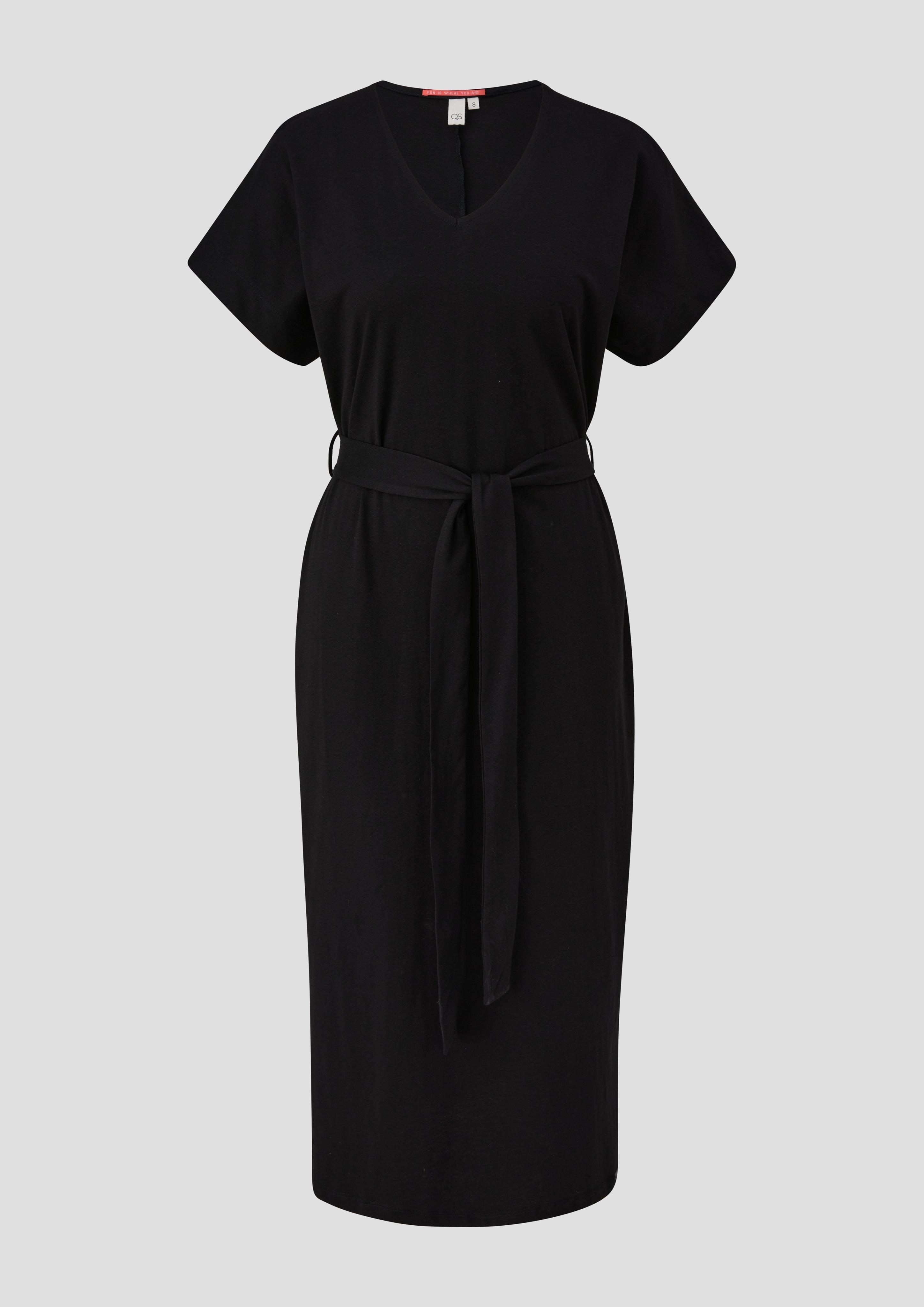 QS - Kurzarm-Kleid aus Jersey, Damen, schwarz