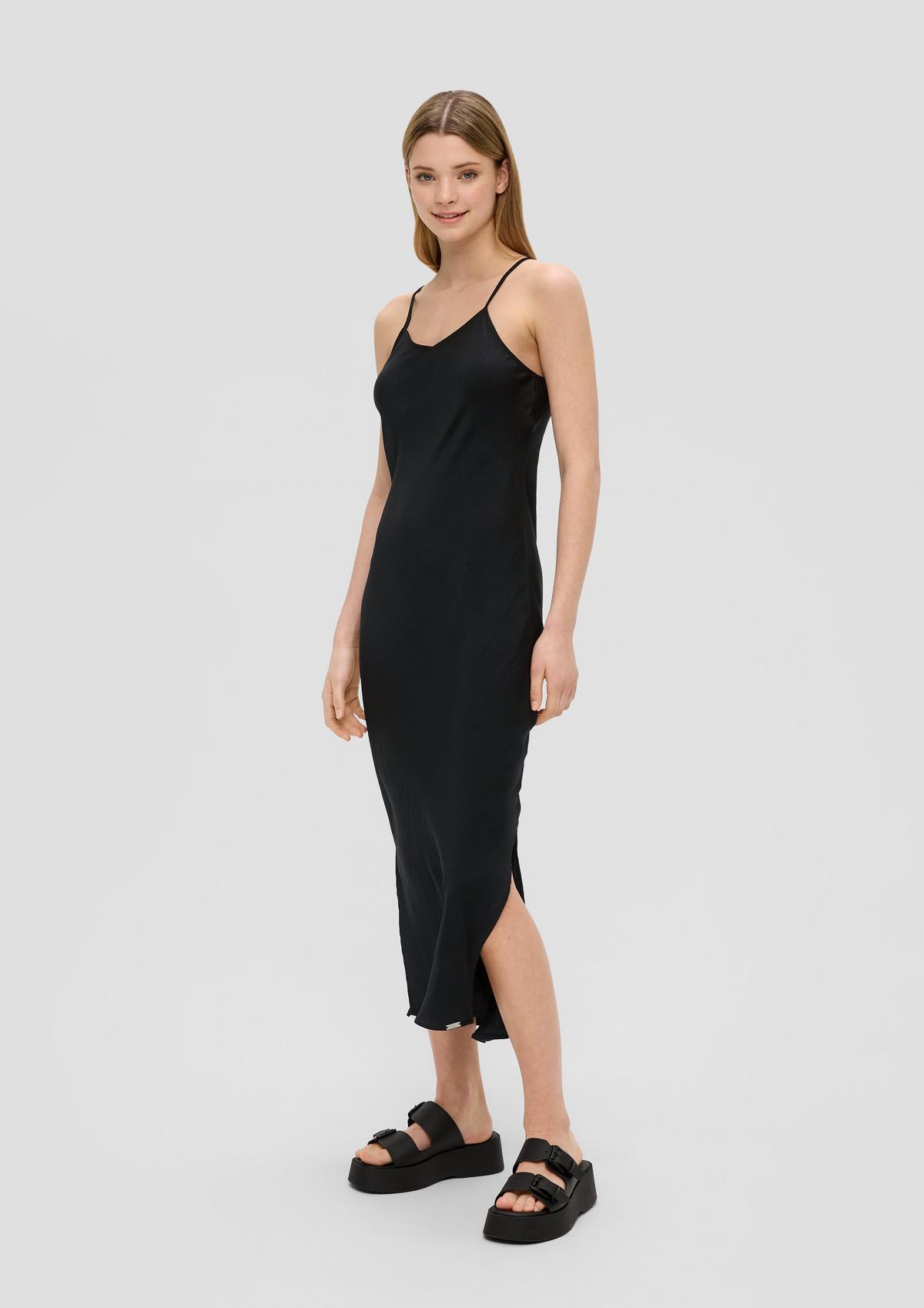 s.Oliver Flowing satin dress with spaghetti straps