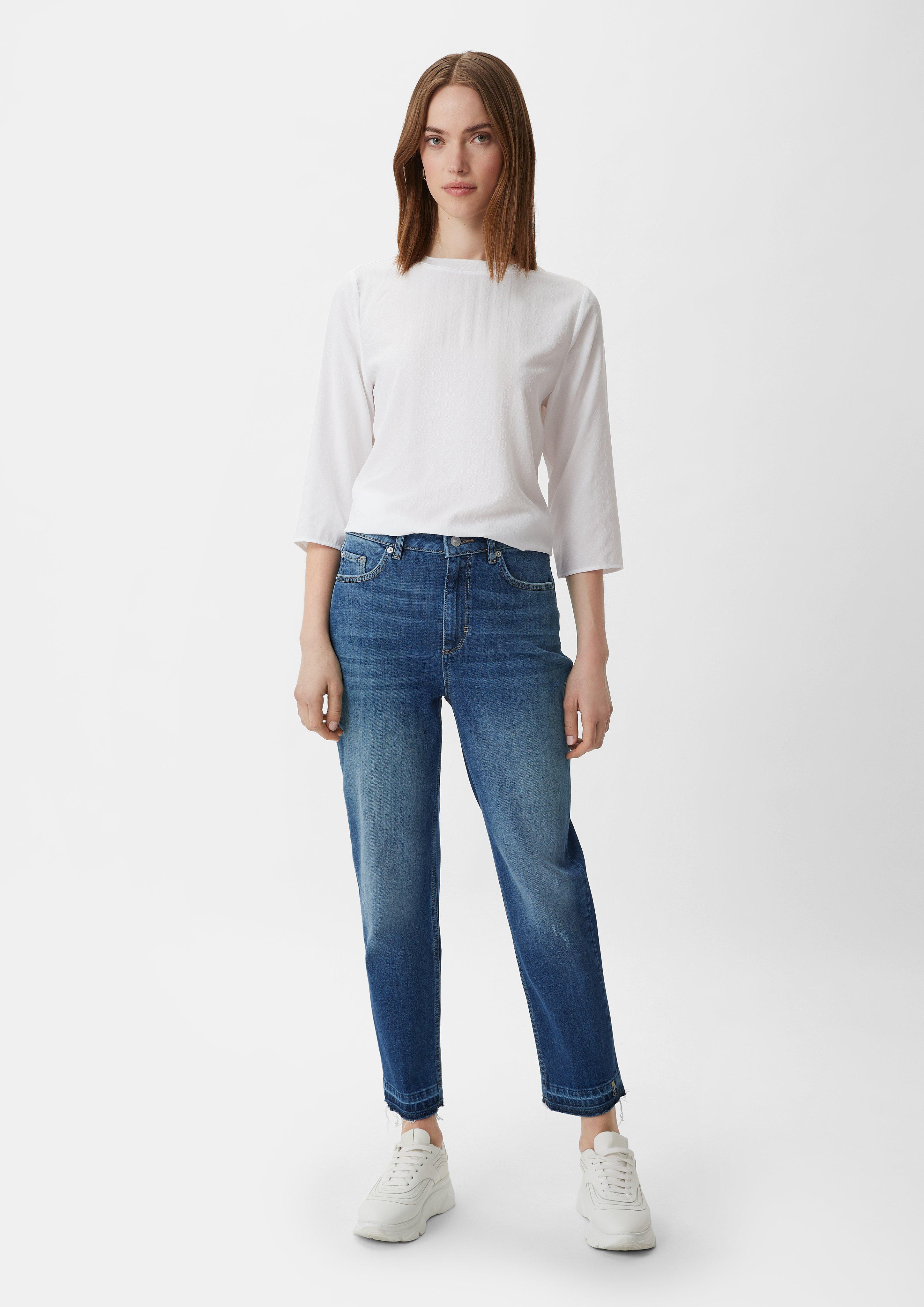 Mom fit: Jeans mit Waschung - blau | Comma