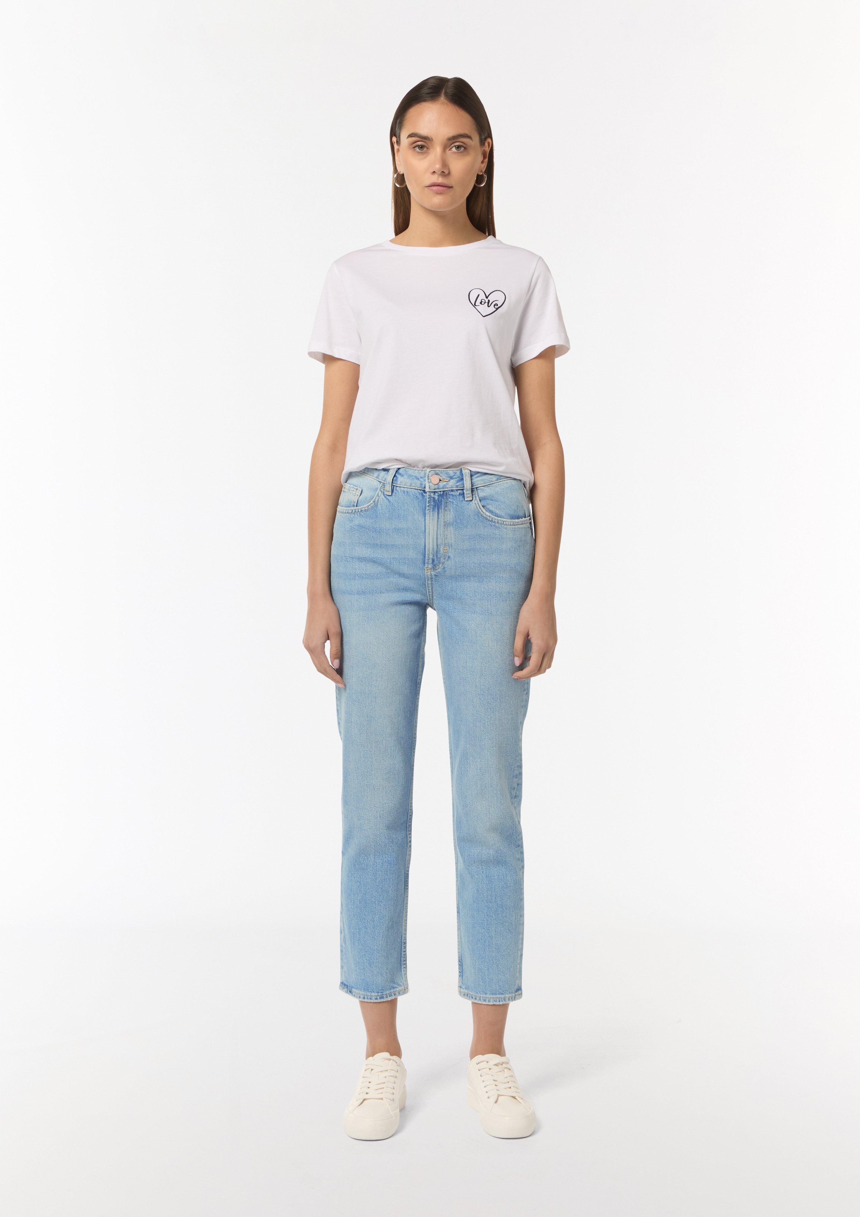 Washed Straight Leg String Tie Loose Jeans main image 0