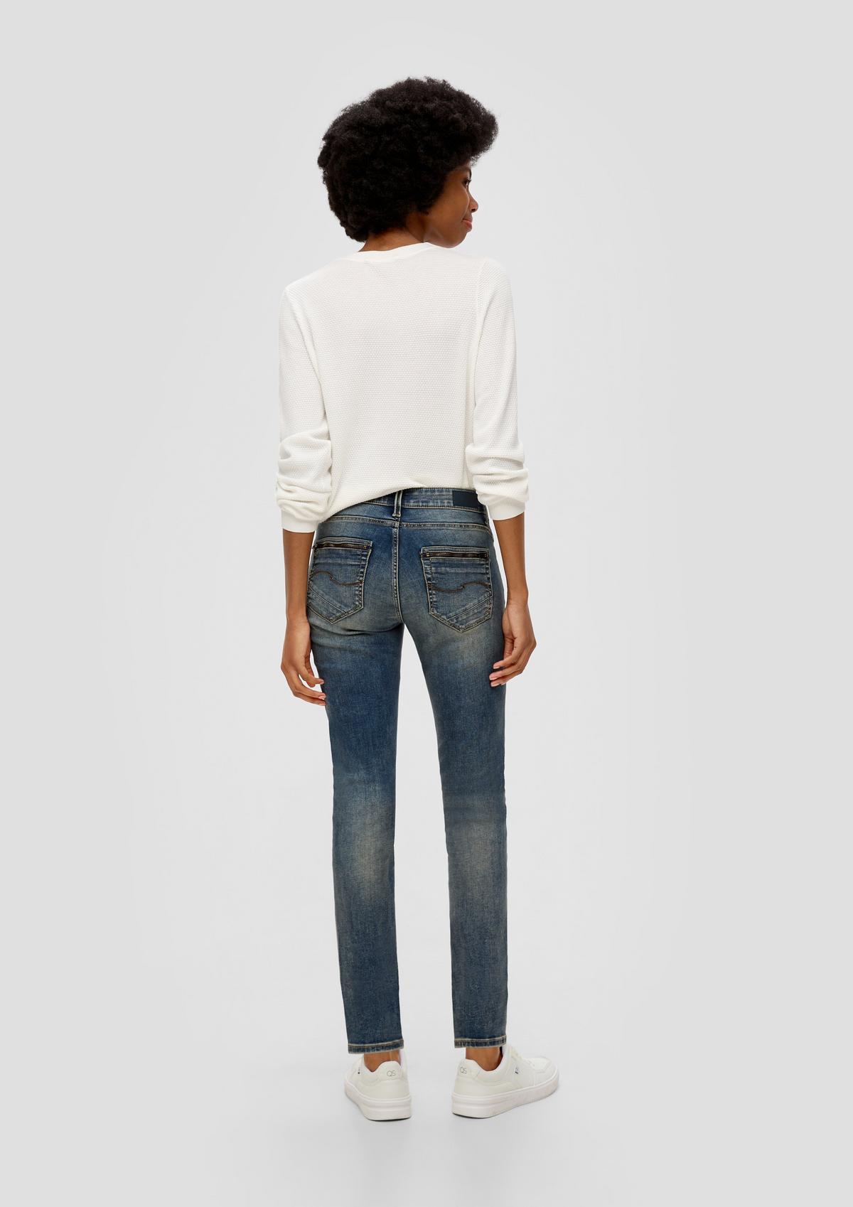 s.Oliver Jeans hlače Sadie/kroj Skinny Fit/Mid Rise/oprijete hlačnice
