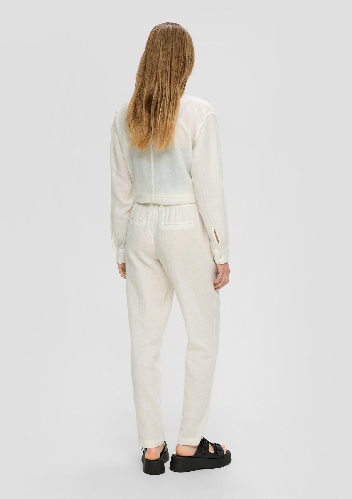 s.Oliver Regular fit: linen blend trousers with a straight leg