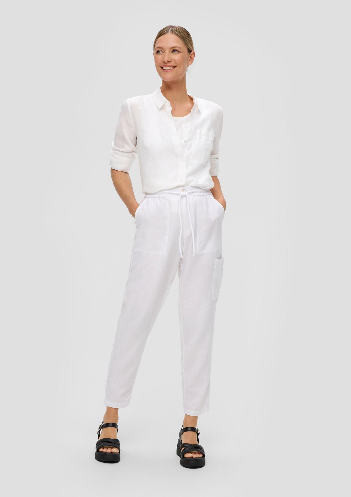 Relaxed fit: linen blend trousers