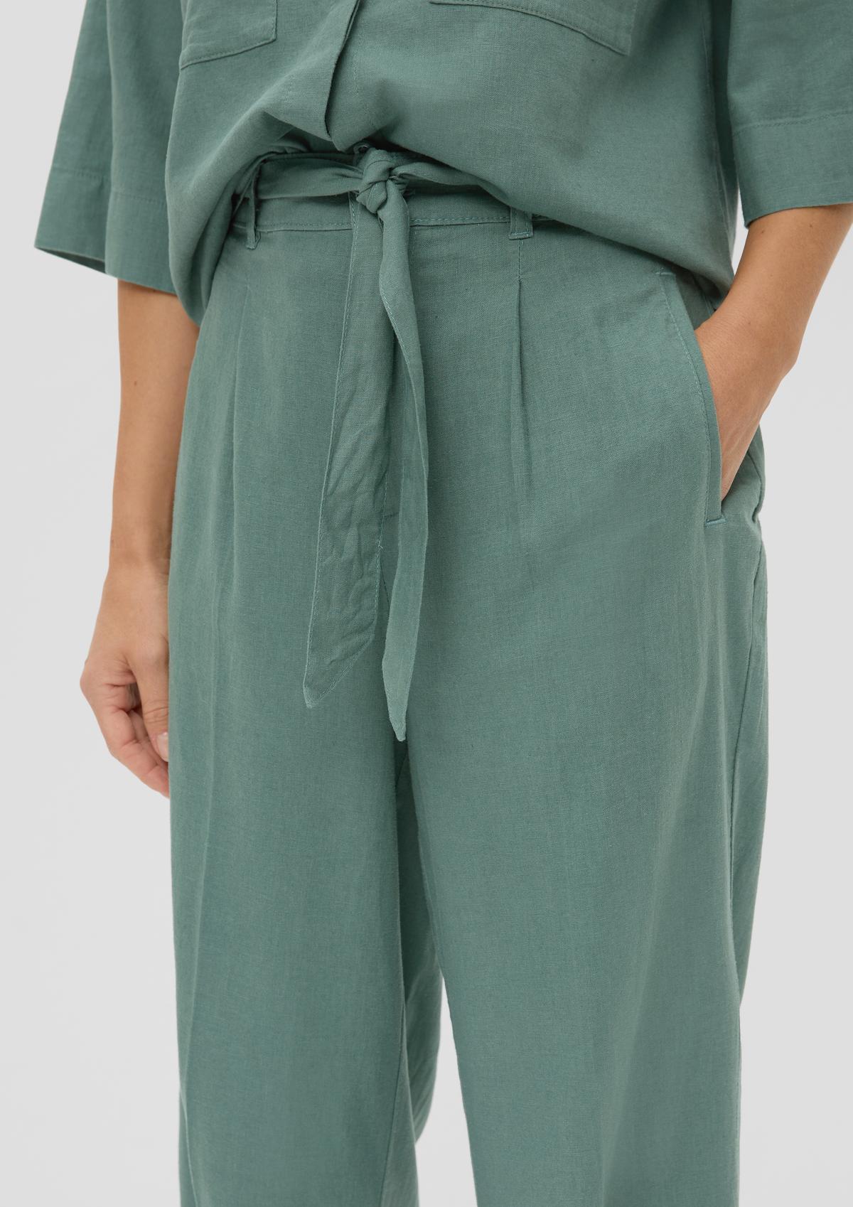 s.Oliver Paperbag trousers in a linen blend