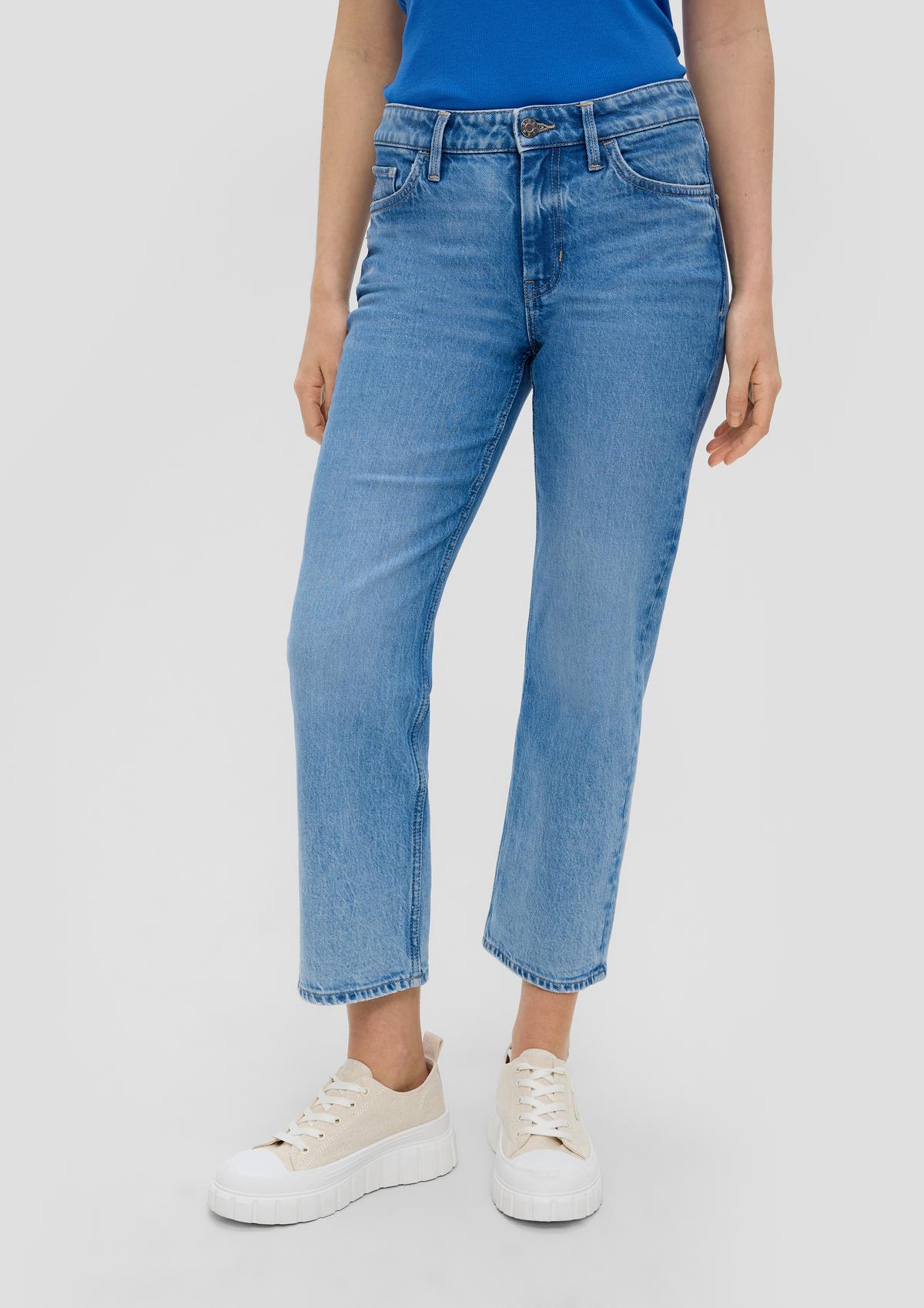 s.Oliver Karolin cropped jeans / regular fit / mid rise / straight leg / all-over pattern