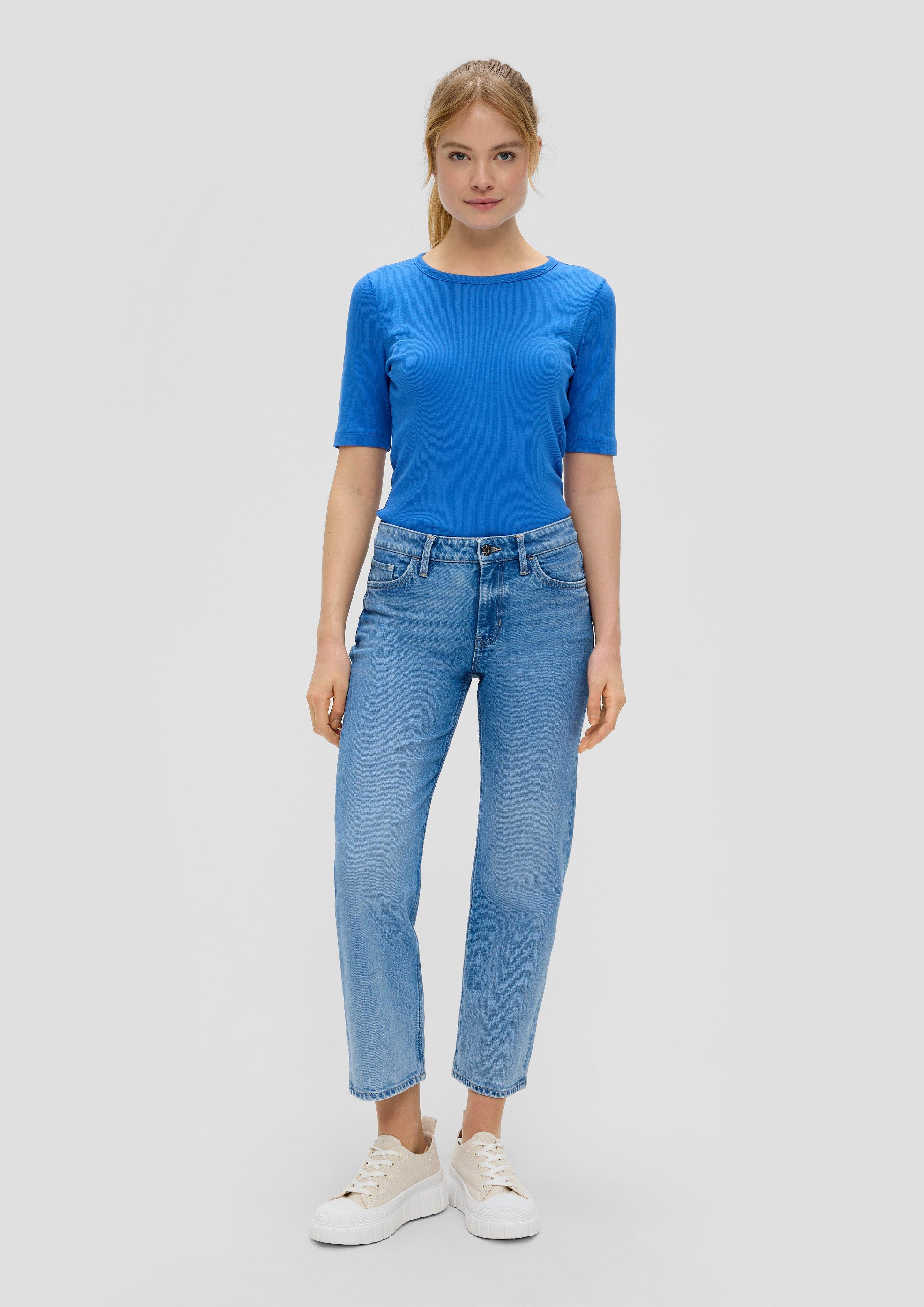 360° denim / Carolin cropped jeans / regular fit / mid rise / straight leg  / all-over pattern - blue