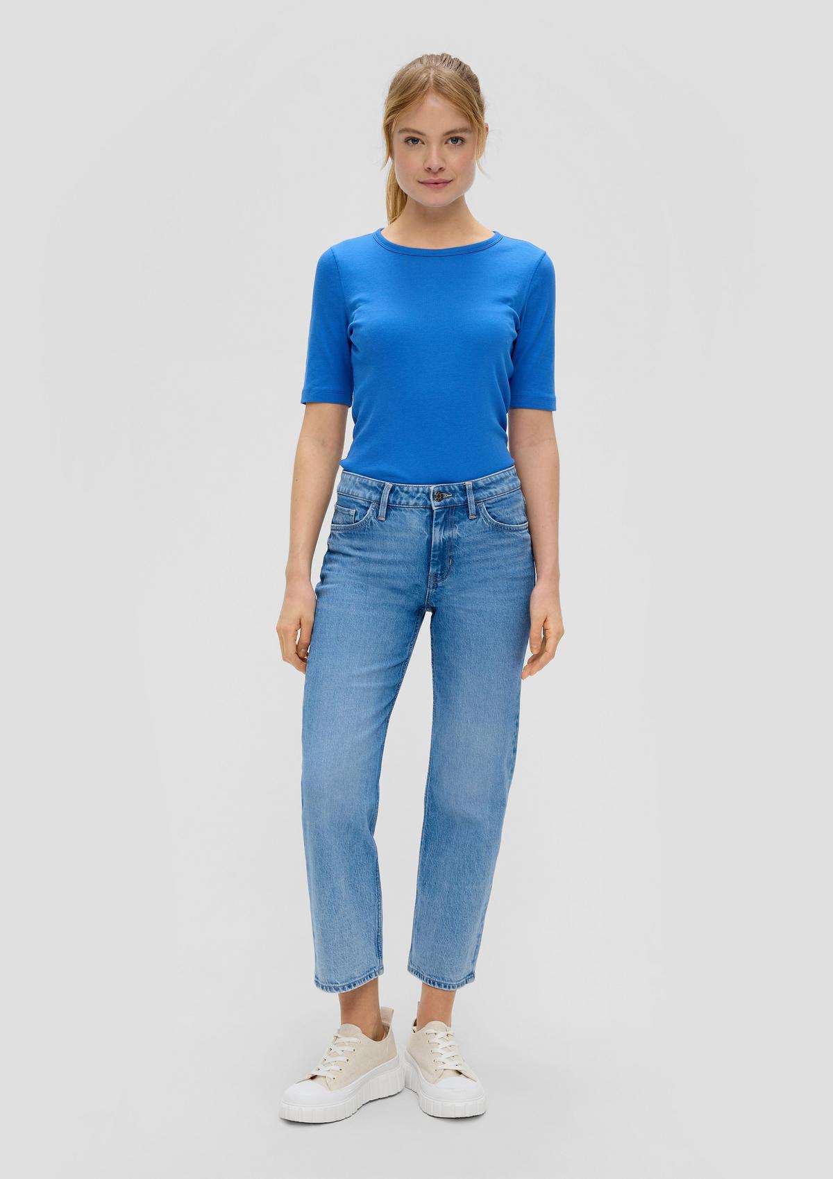 s.Oliver 360° jeans/skrajšane jeans hlače Karolin/kroj Regular Fit/Mid Rise/ravne hlačnice/vzorec po celotnem oblačilu