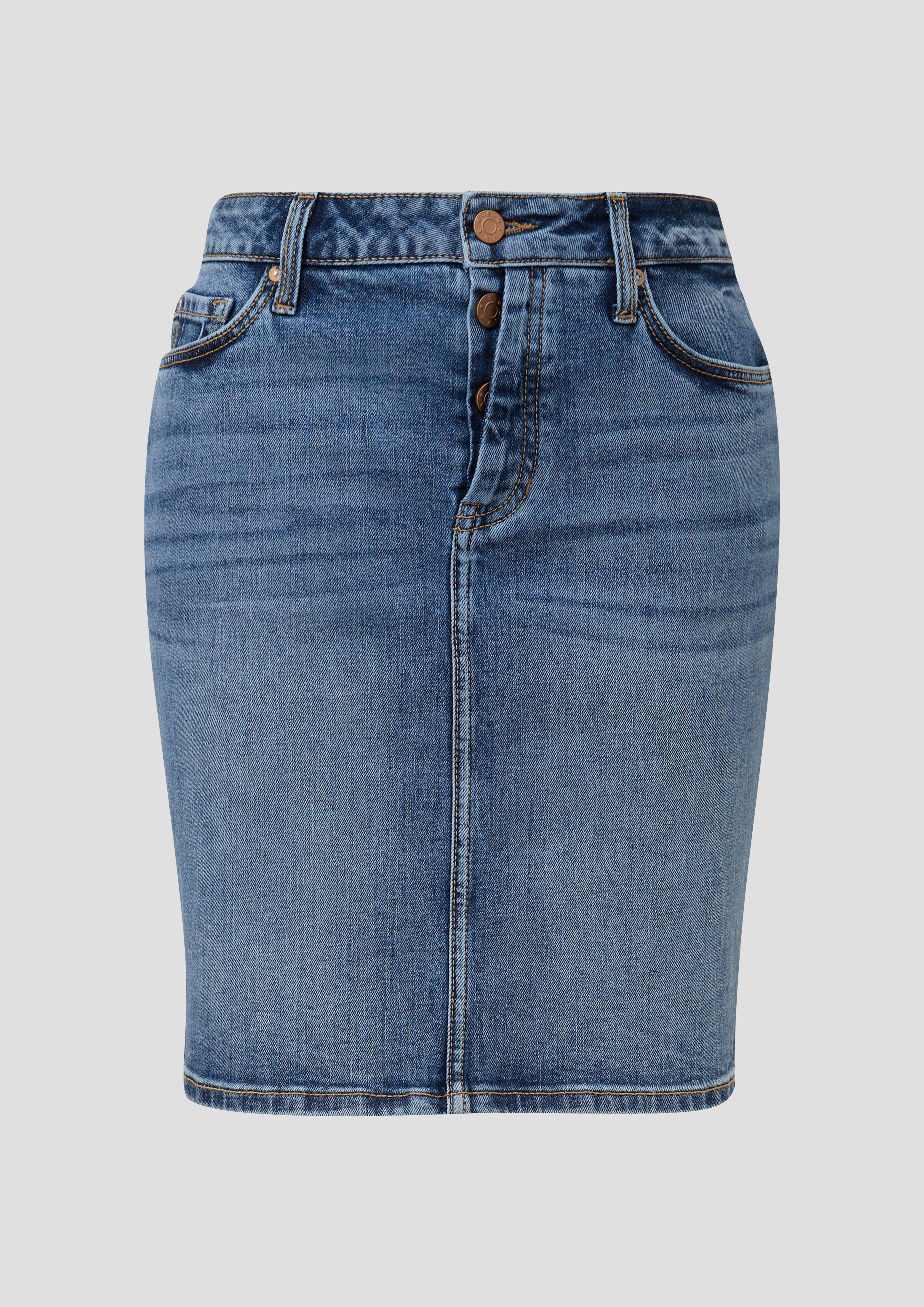 s.Oliver - Schmaler Jeansrock, Damen, blau