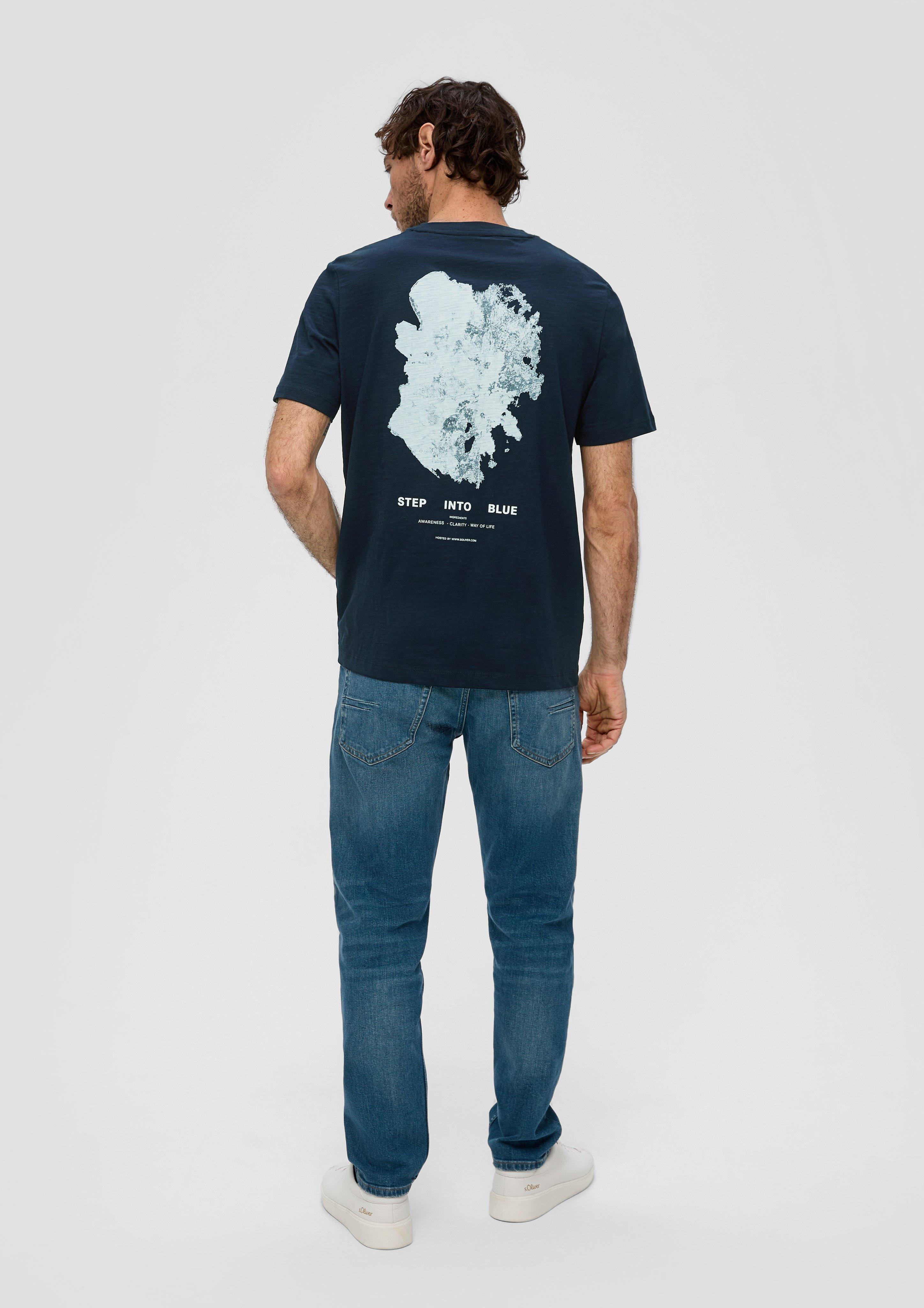 T-shirt with a round neckline - white | s.Oliver