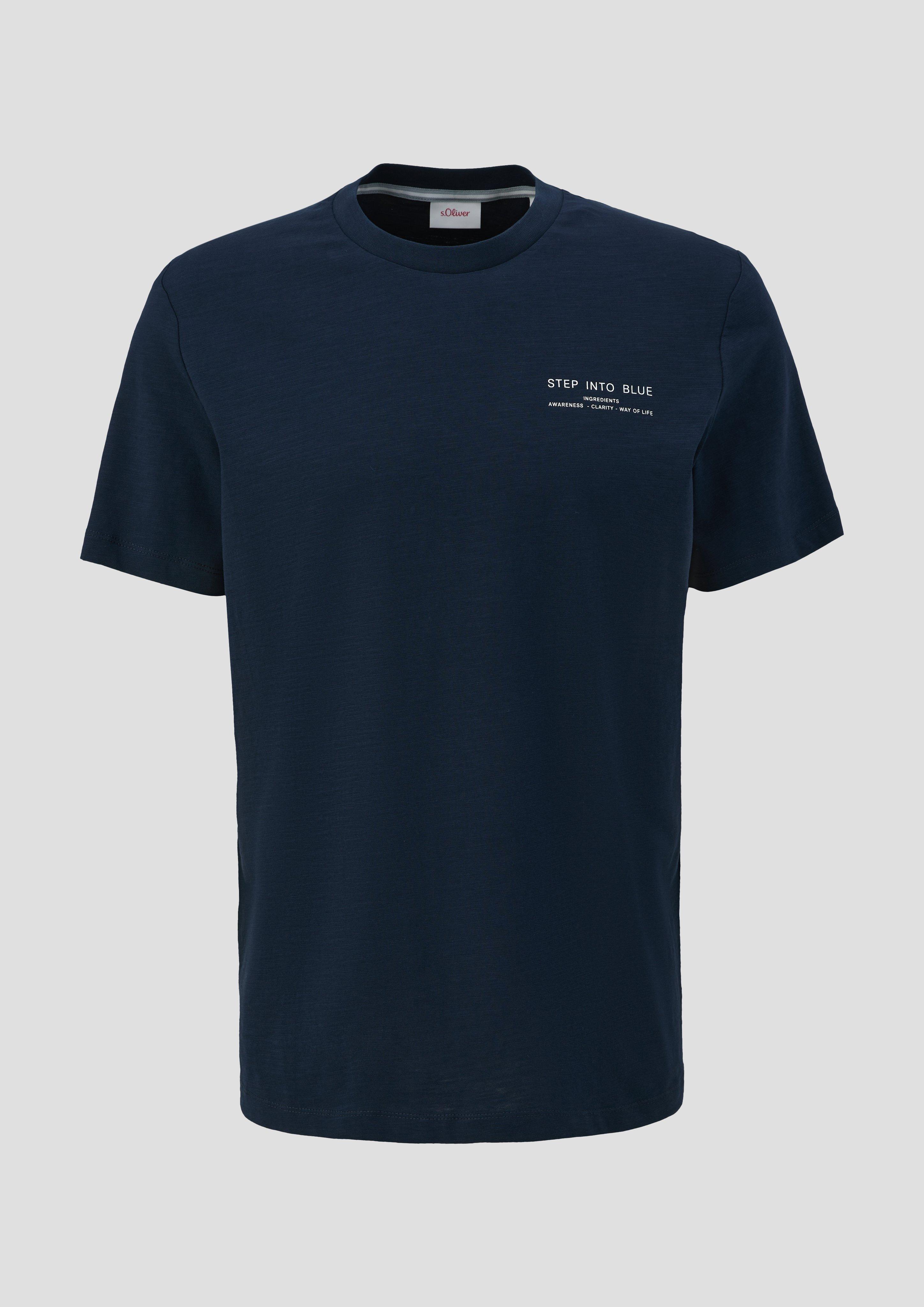 T-shirt with a round neckline - white | s.Oliver