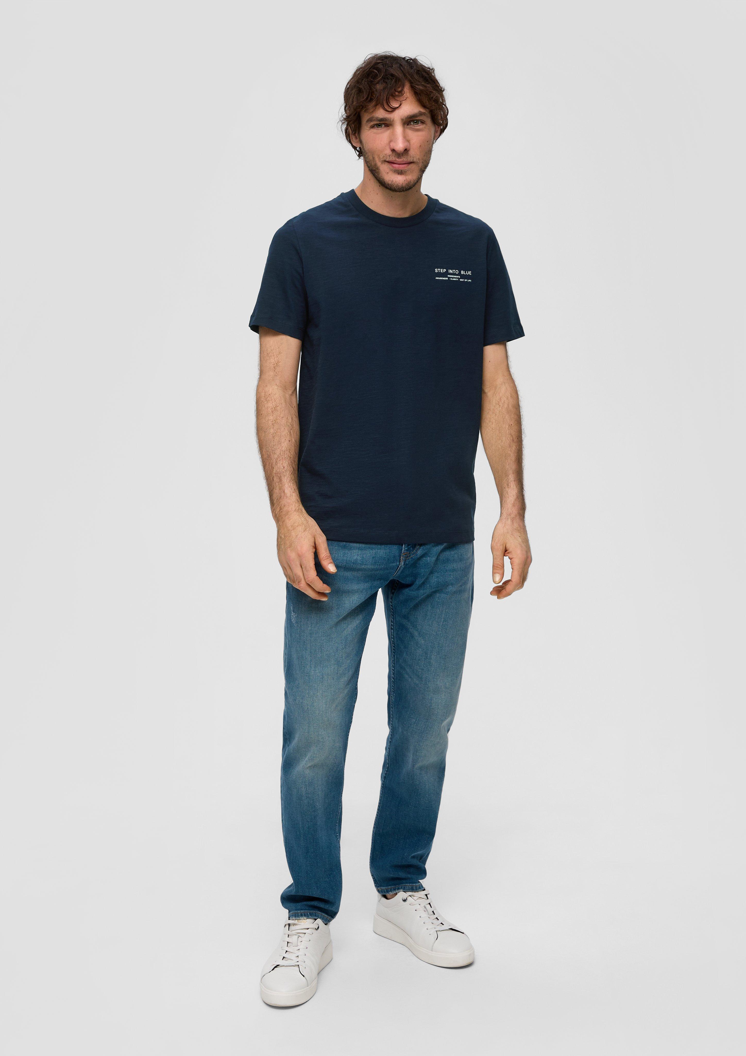 T-shirt with a round neckline - white | s.Oliver