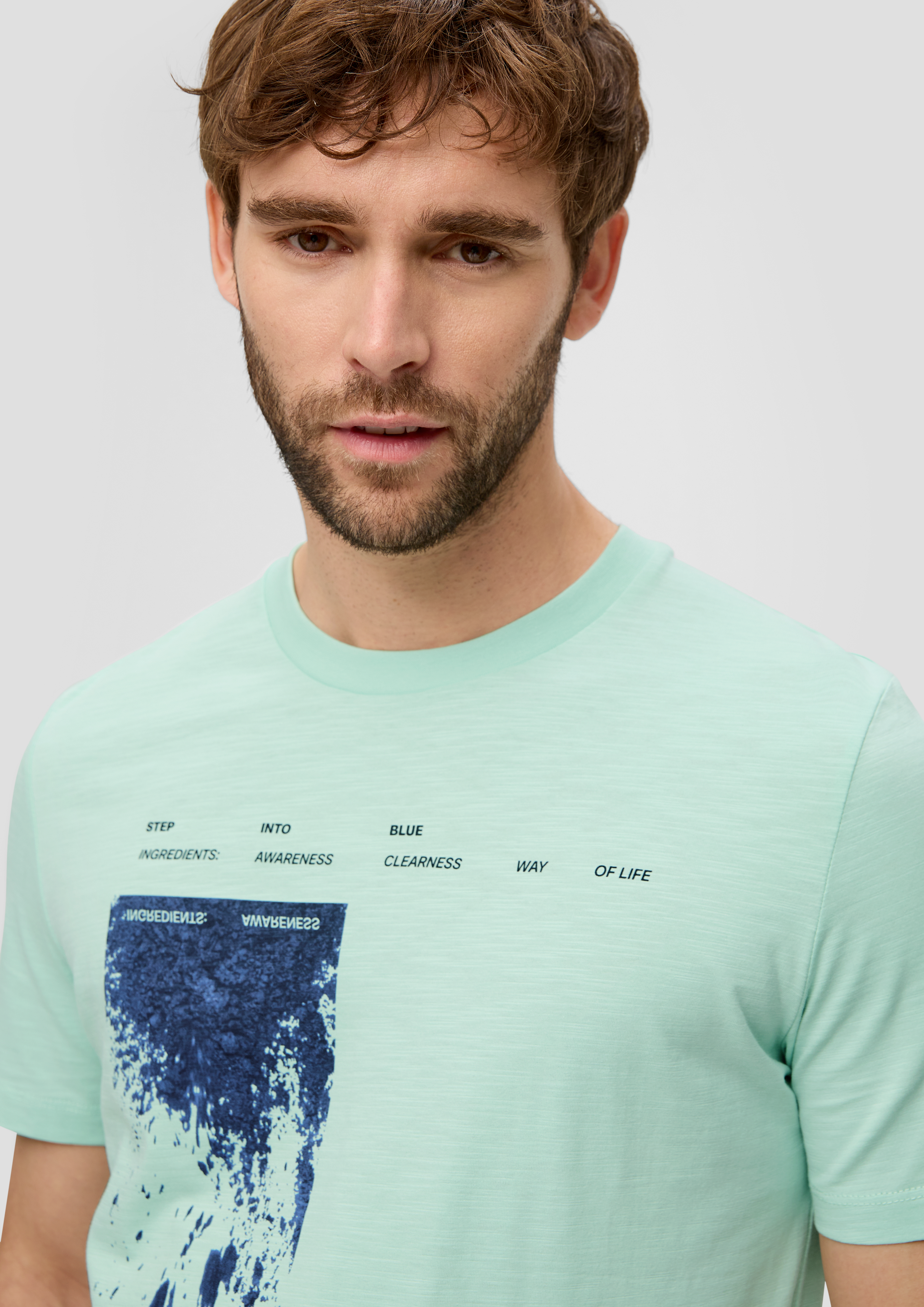 T-shirt with a round neckline - white | s.Oliver