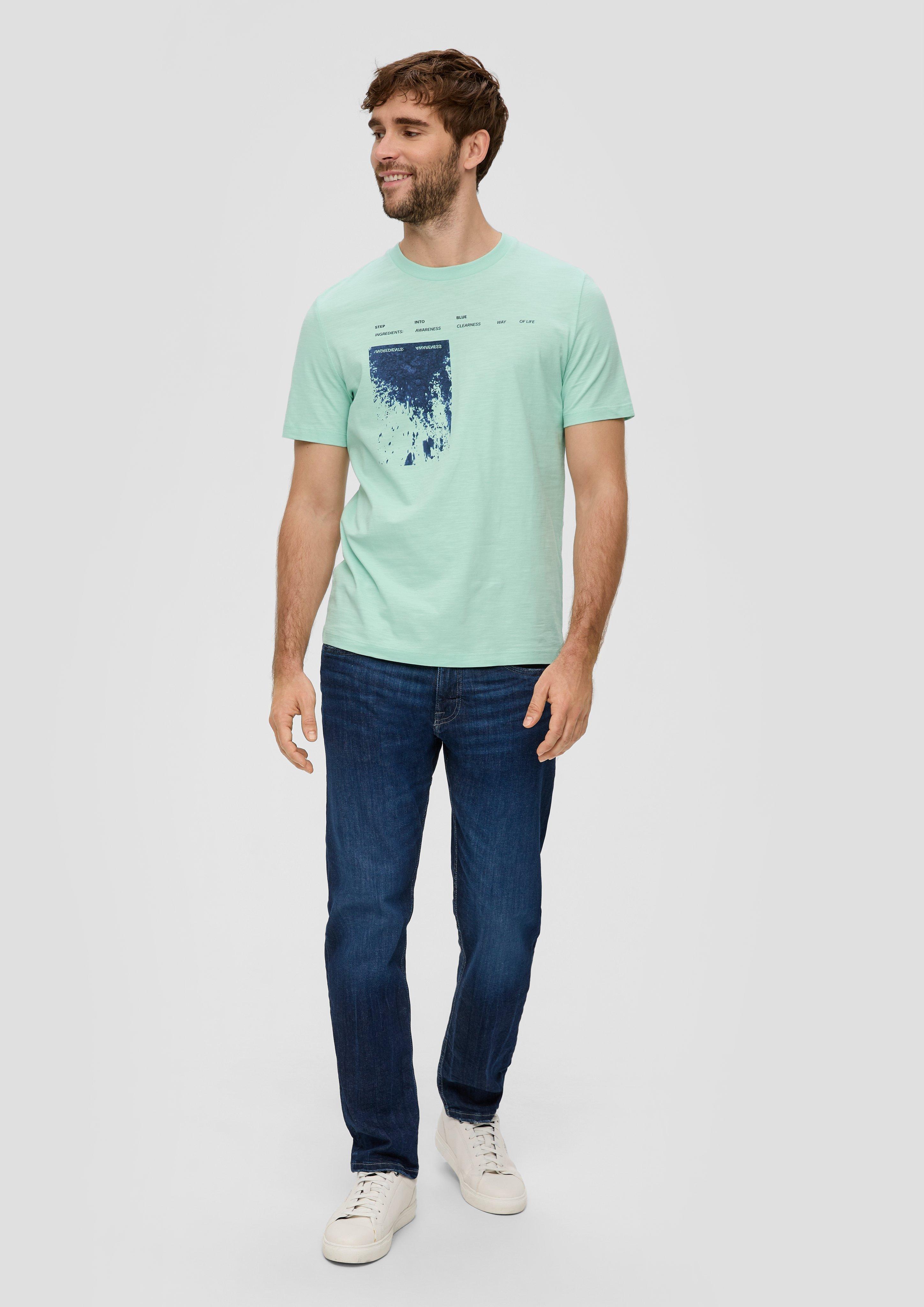 T-shirt with a round neckline - white | s.Oliver