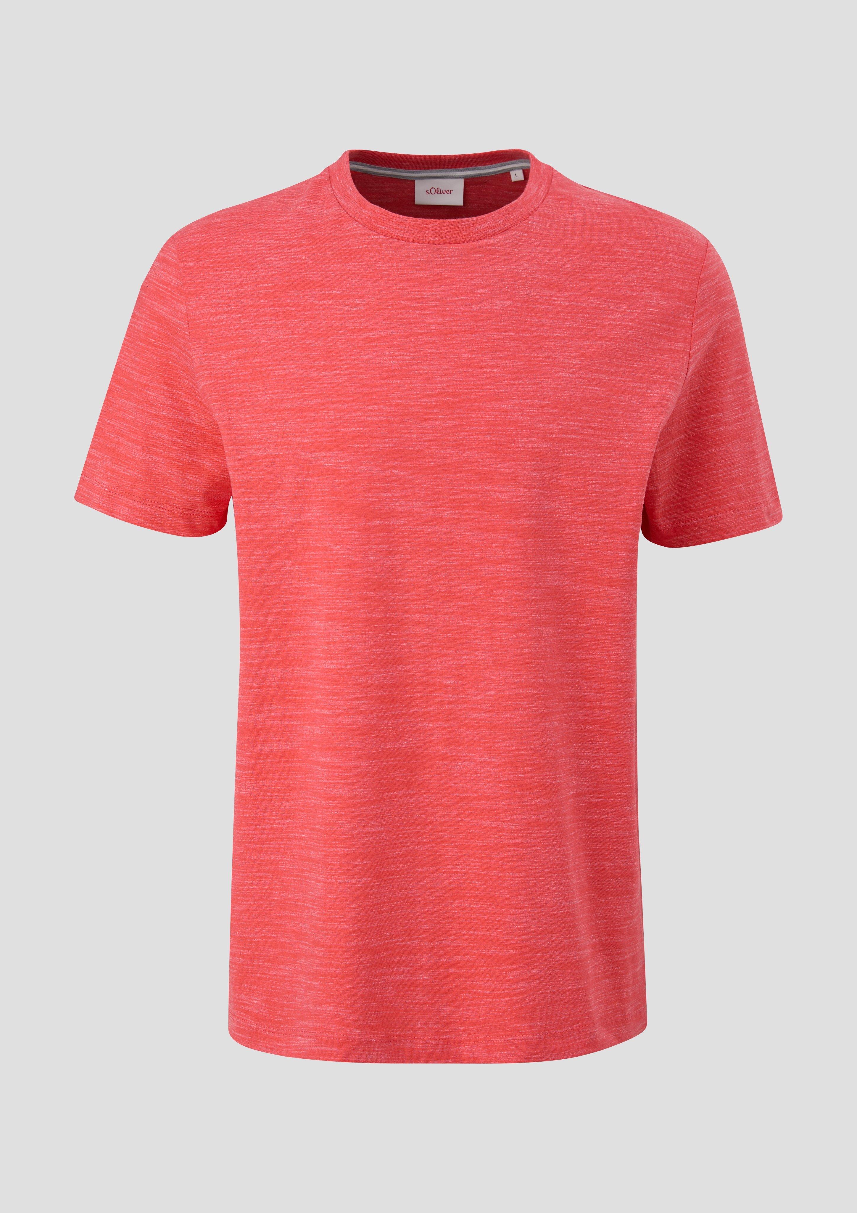 s.Oliver - T-Shirt mit Crew Neck, Herren, Orange