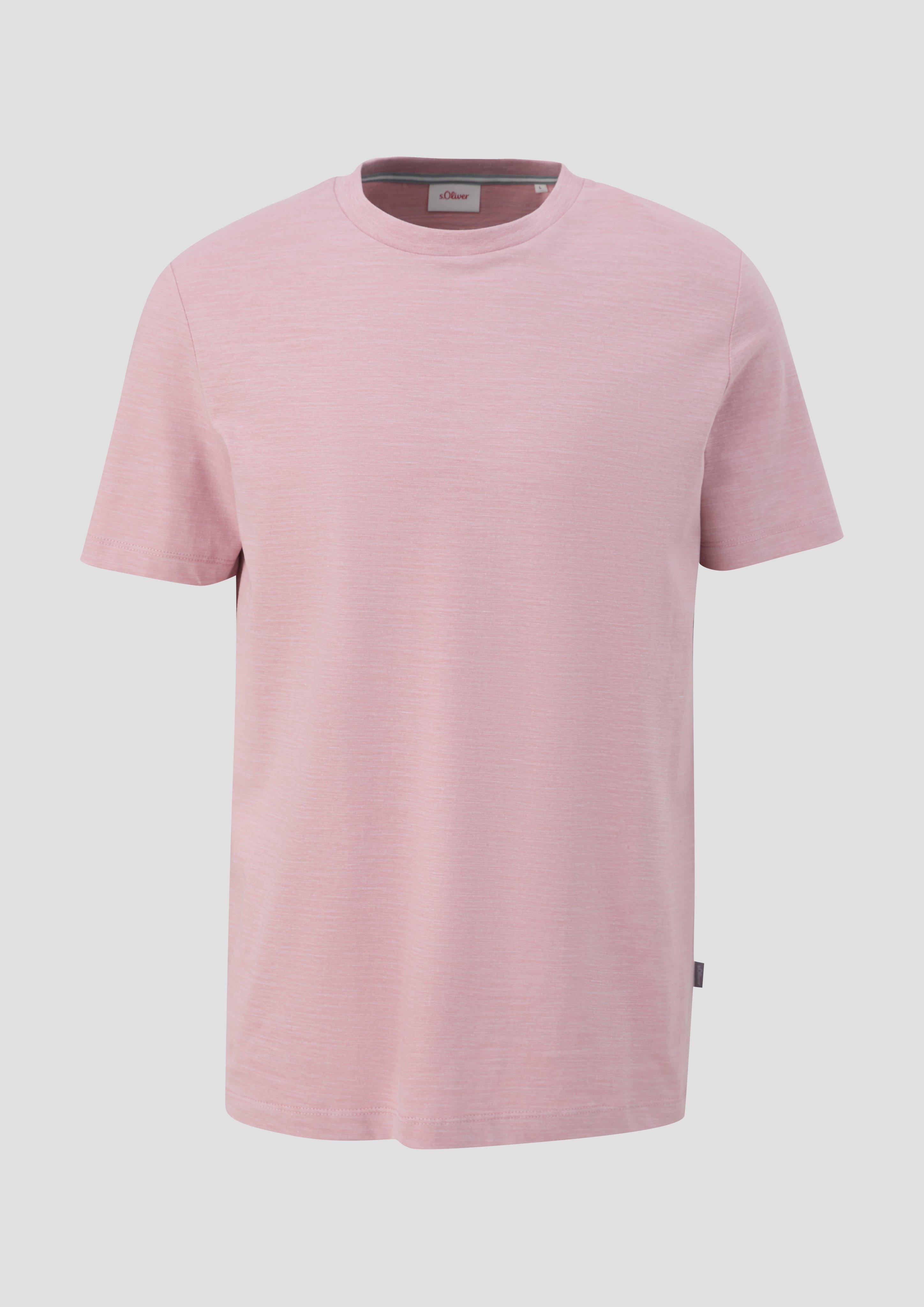 s.Oliver - T-Shirt mit Crew Neck, Herren, Rosa