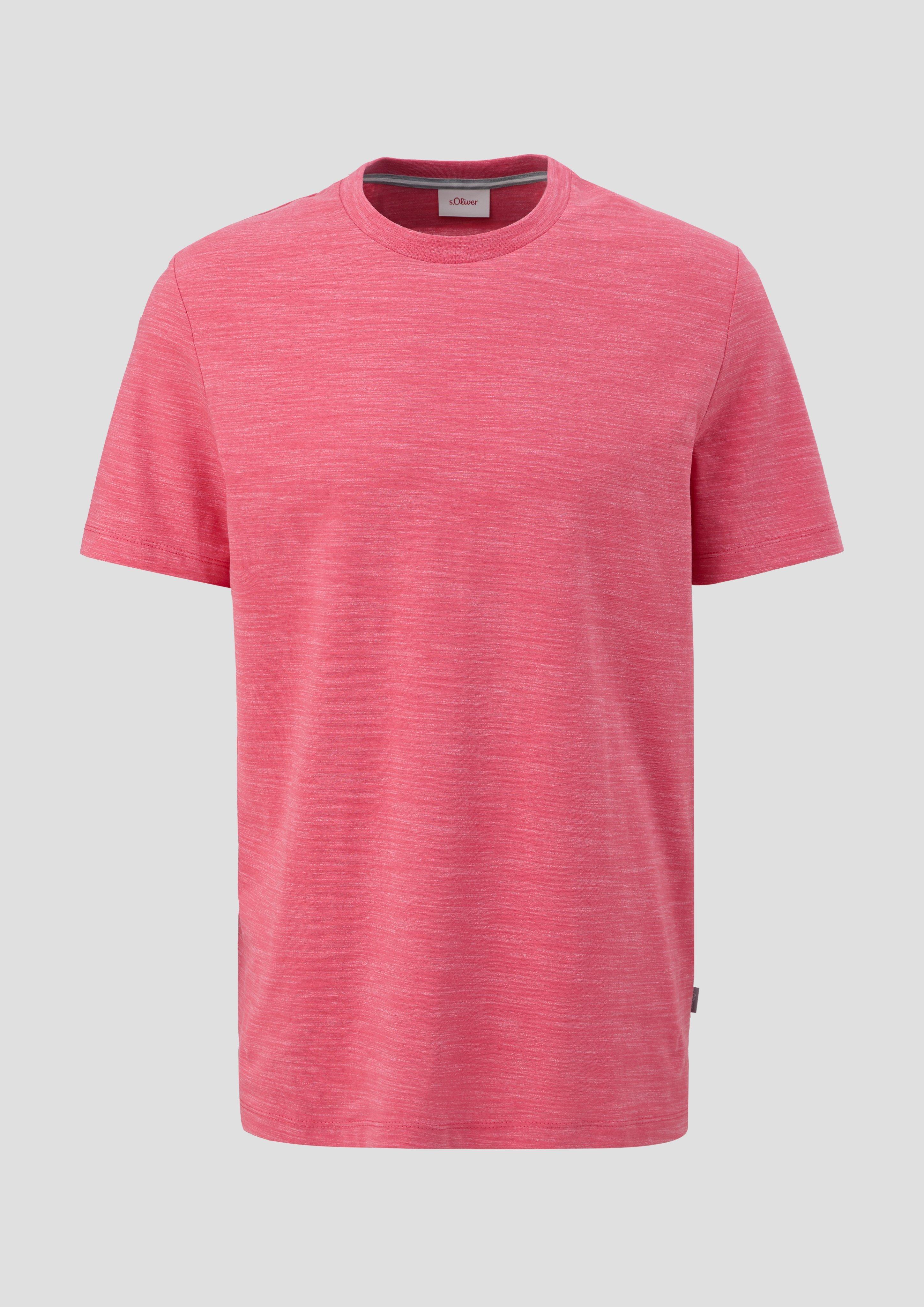 s.Oliver - T-Shirt mit Crew Neck, Herren, Rosa