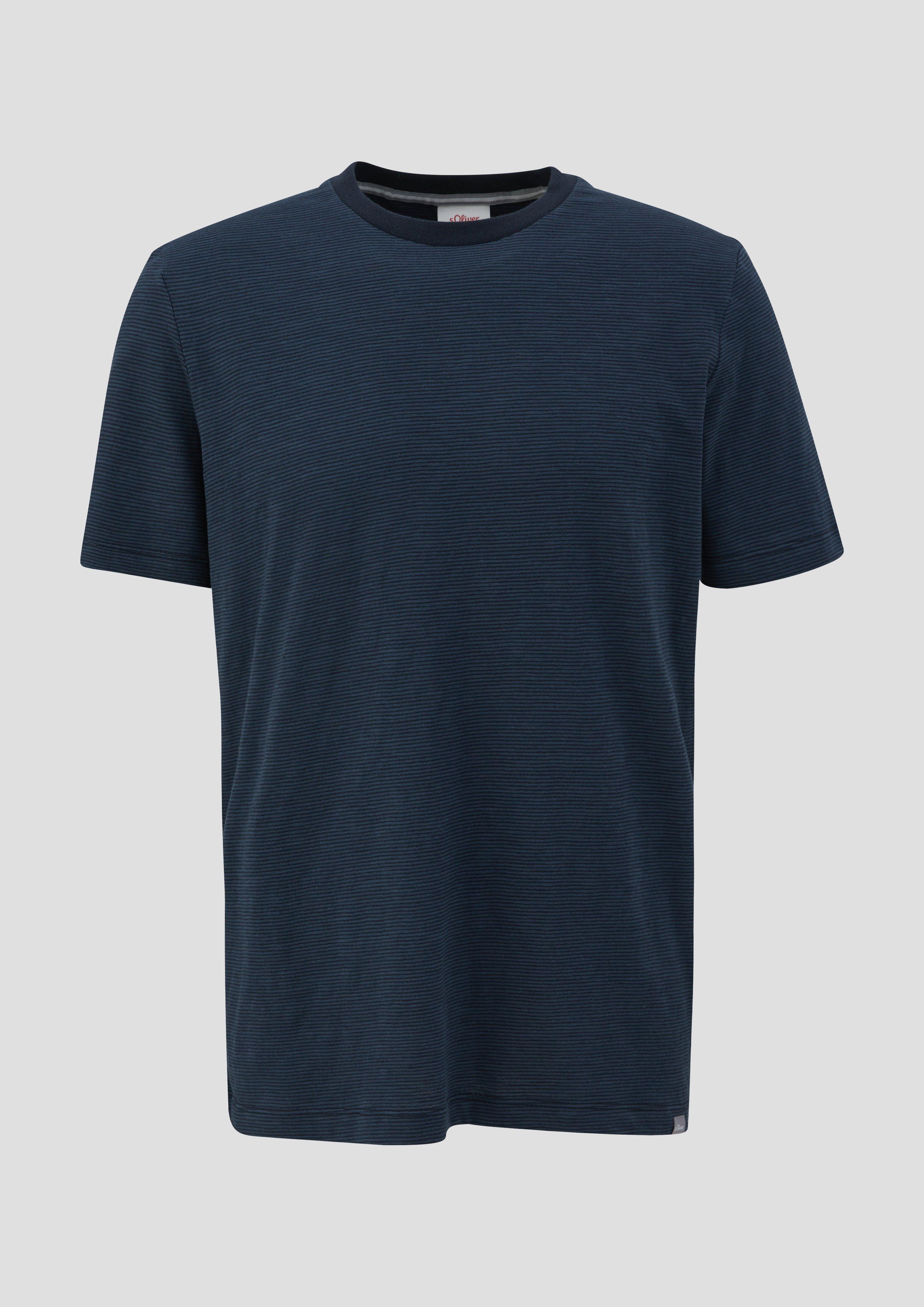 s.Oliver - T-Shirt mit Rundhalsausschnitt, Herren, blau