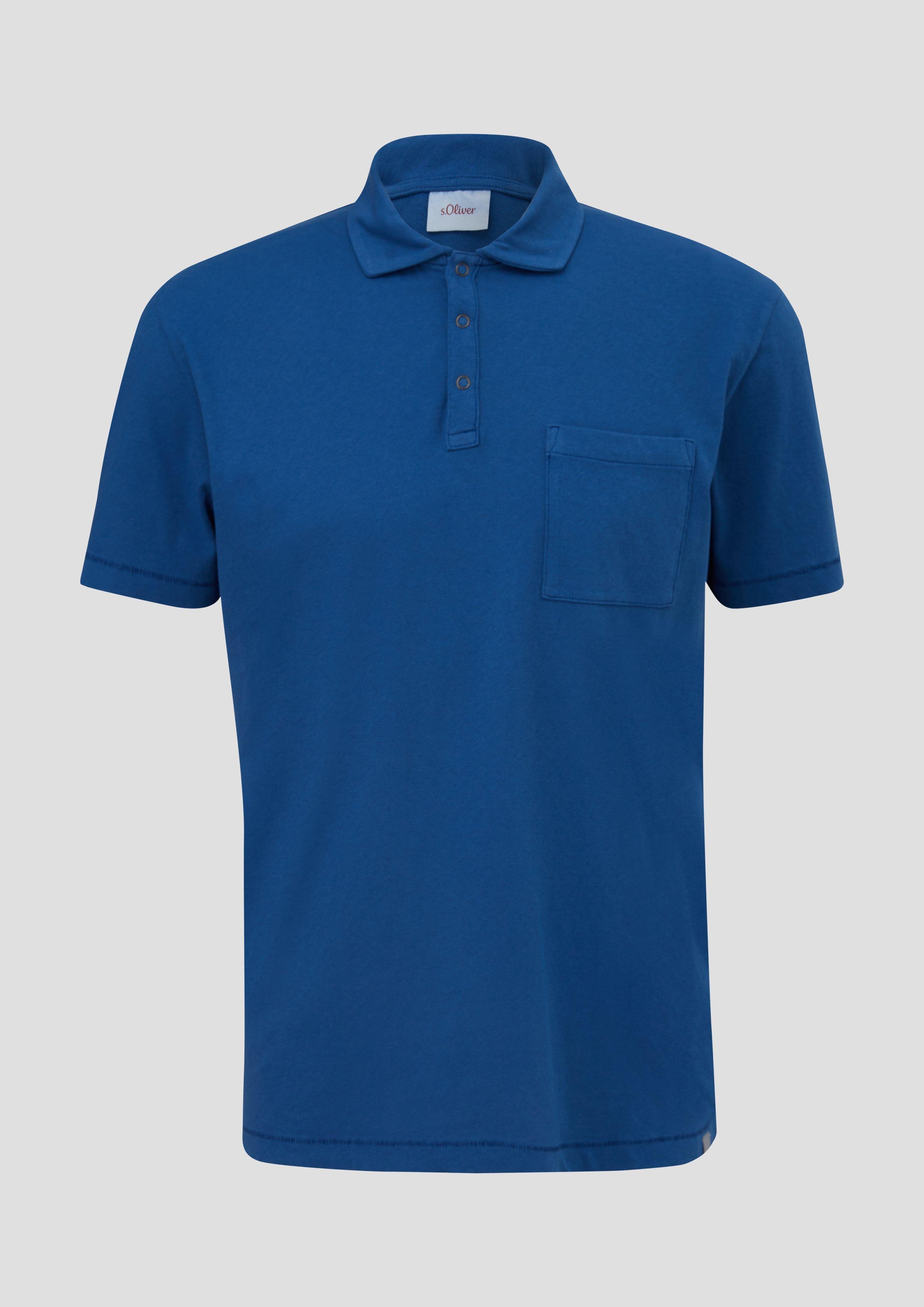 s.Oliver - Poloshirt mit Brusttasche, Herren, blau