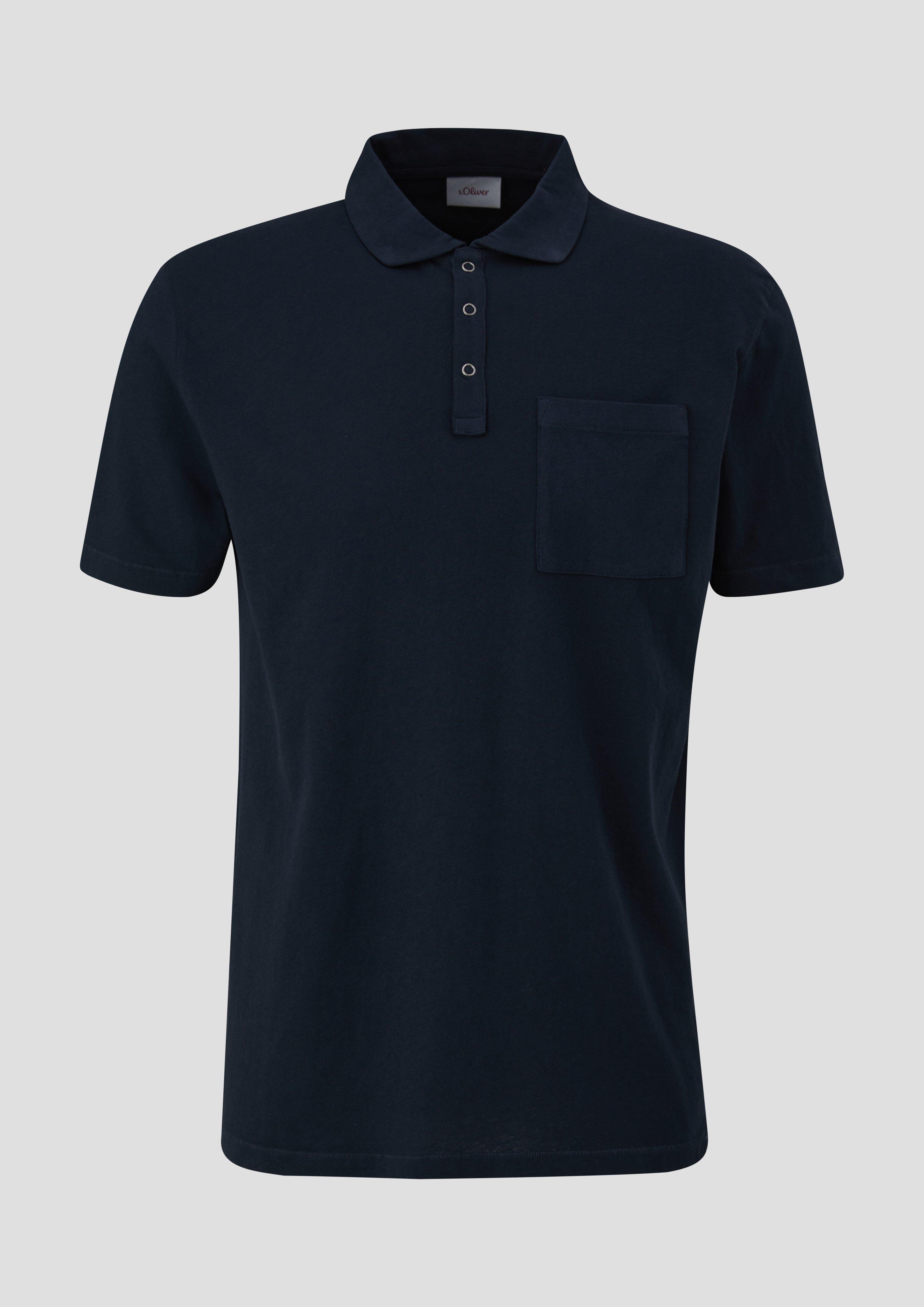 s.Oliver - Poloshirt mit Brusttasche, Herren, blau