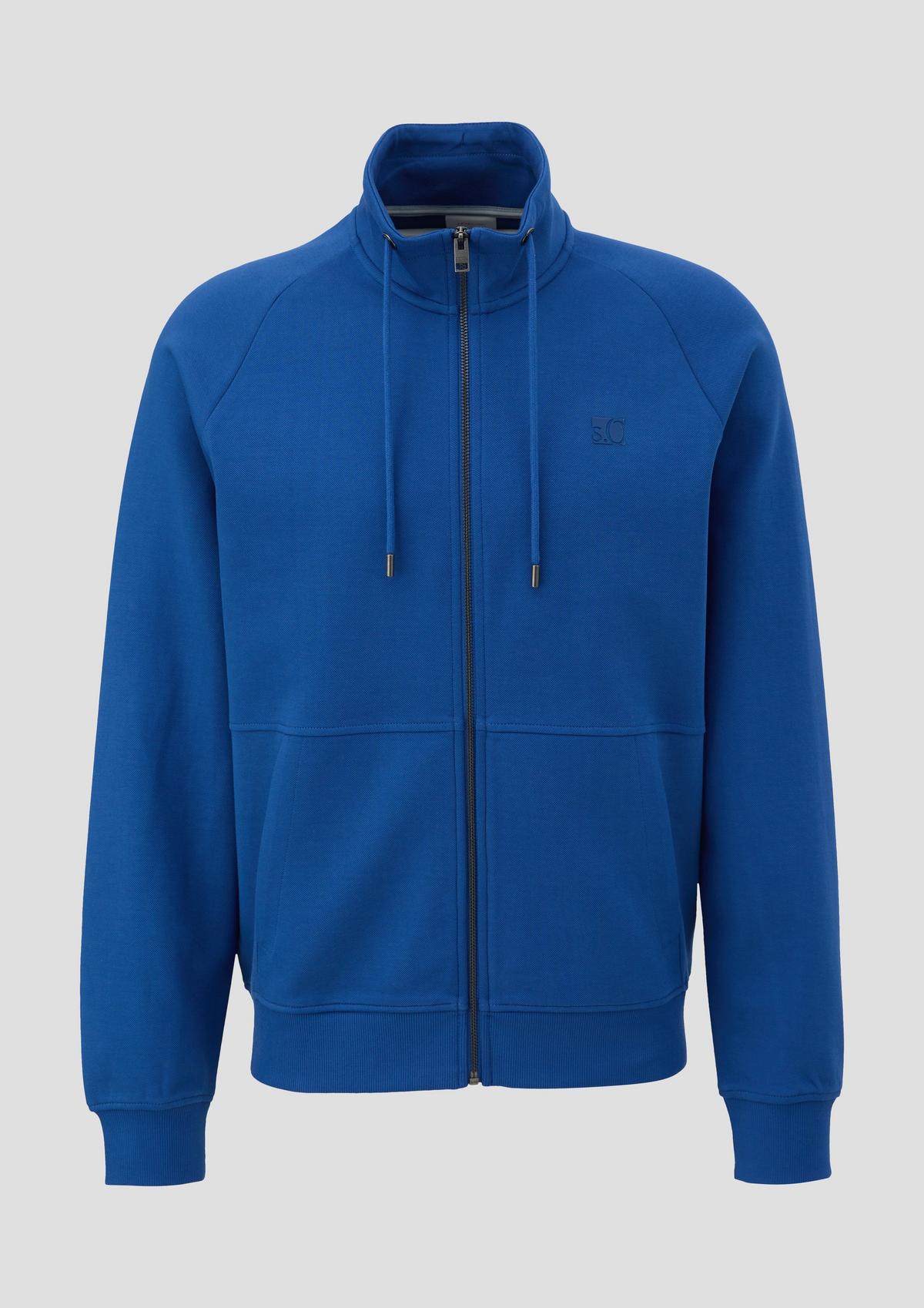 s.Oliver Sweatshirt jacket with a stand-up collar