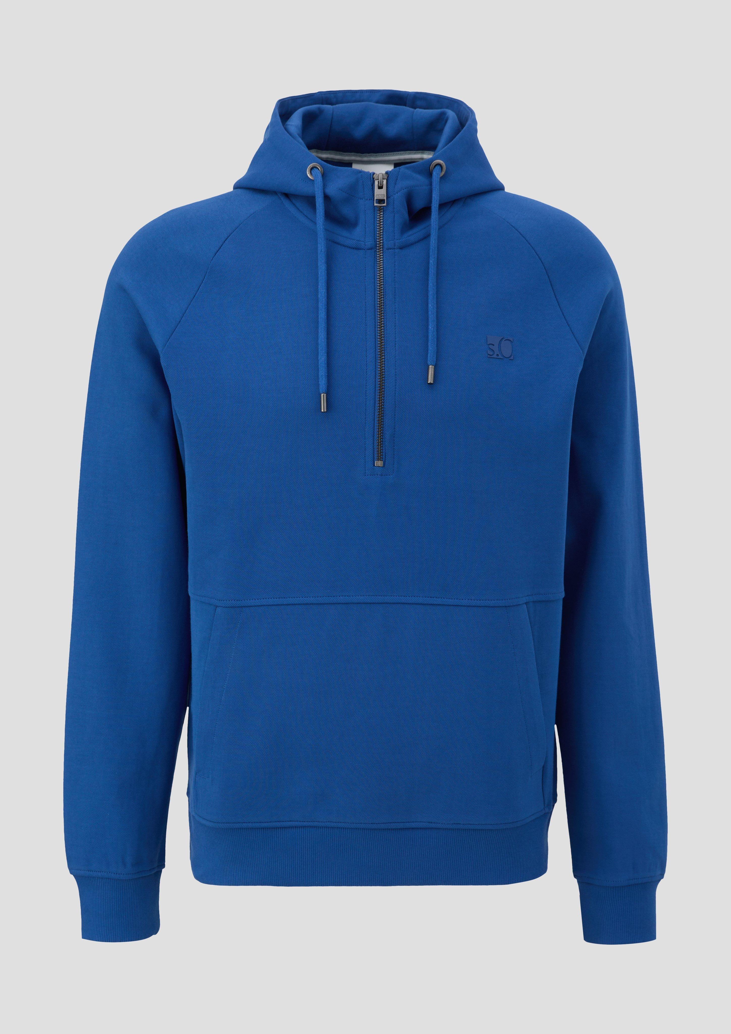 s.Oliver - Hoodie-Sweatshirt aus Baumwollmix, Herren, blau