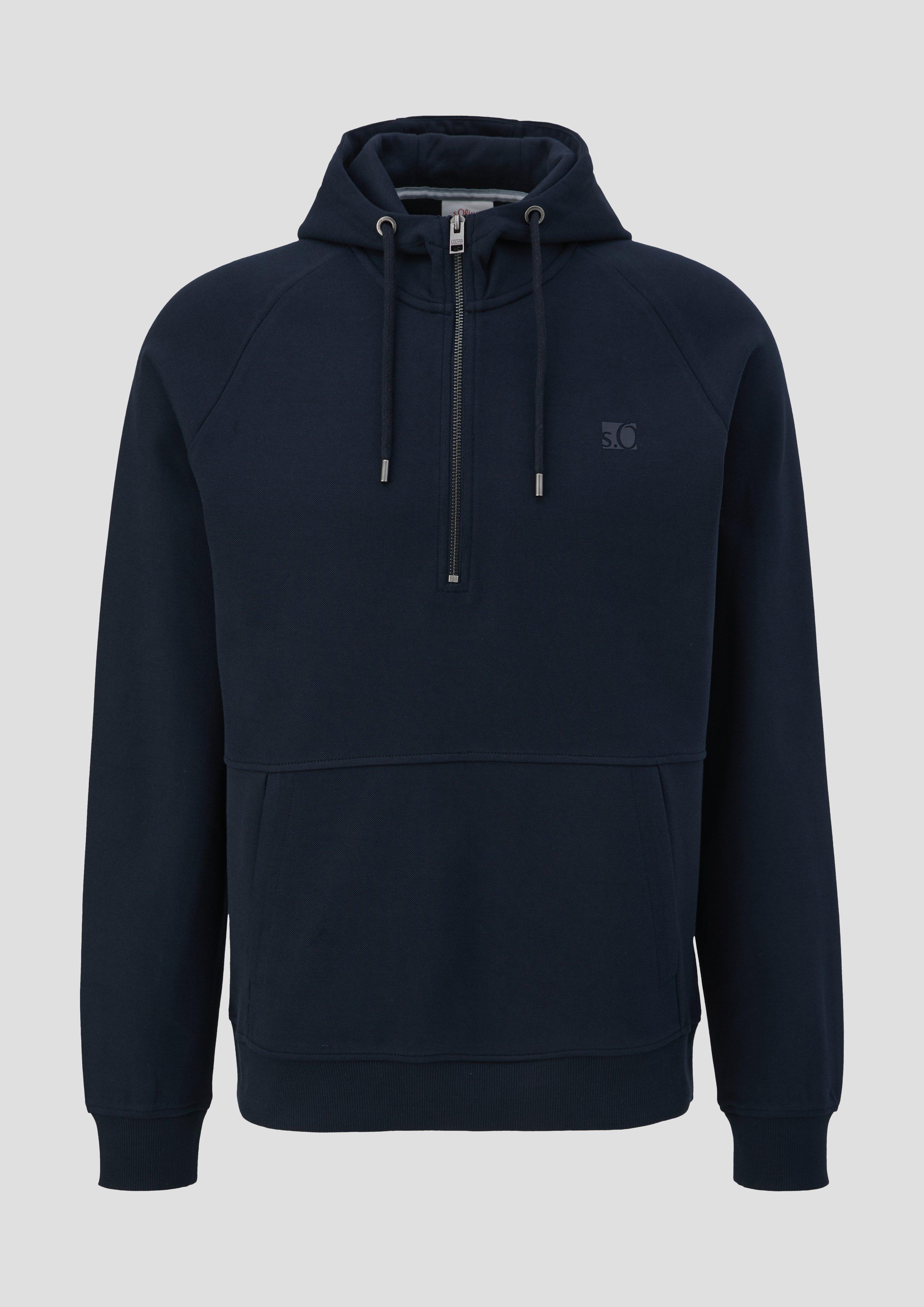 s.Oliver - Hoodie-Sweatshirt aus Baumwollmix, Herren, blau