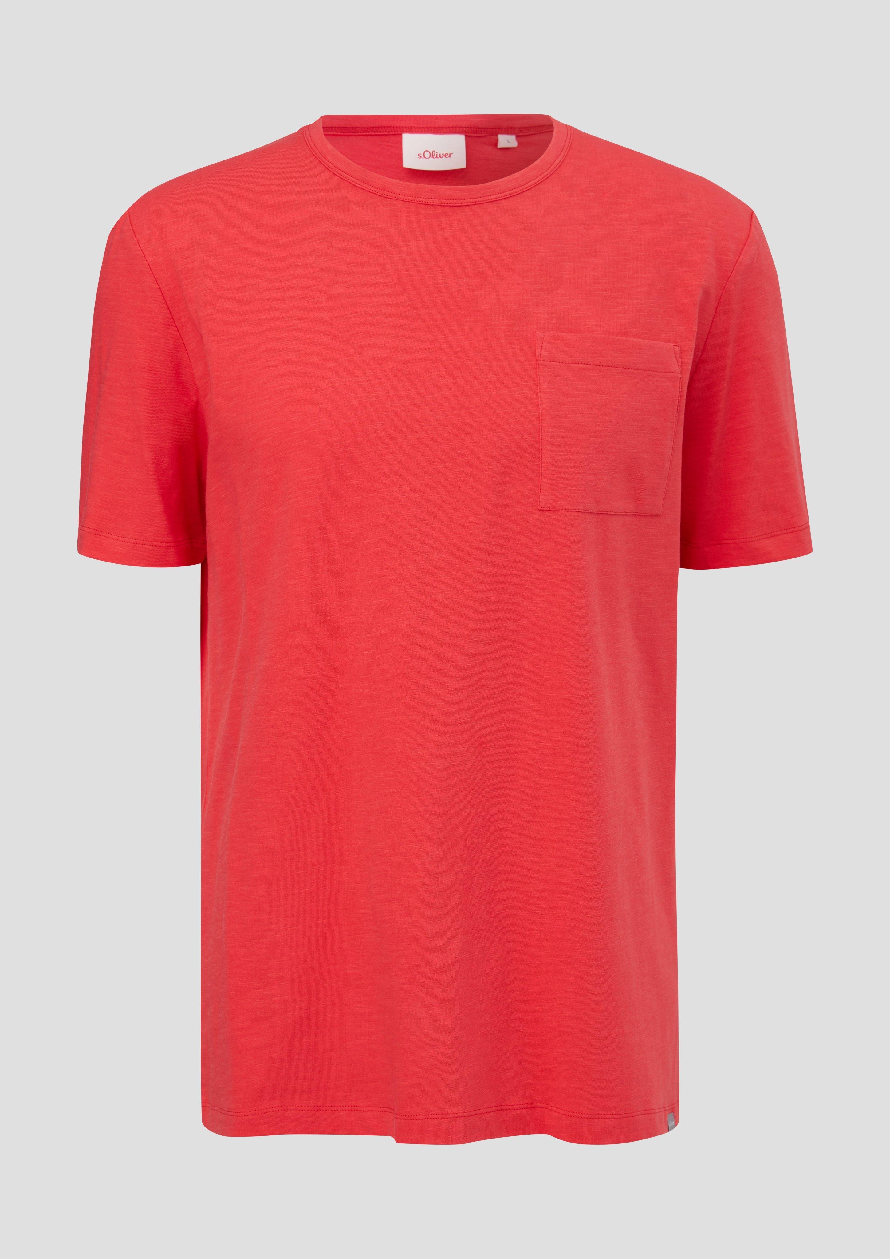 s.Oliver - T-Shirt mit Brusttasche, Herren, rot