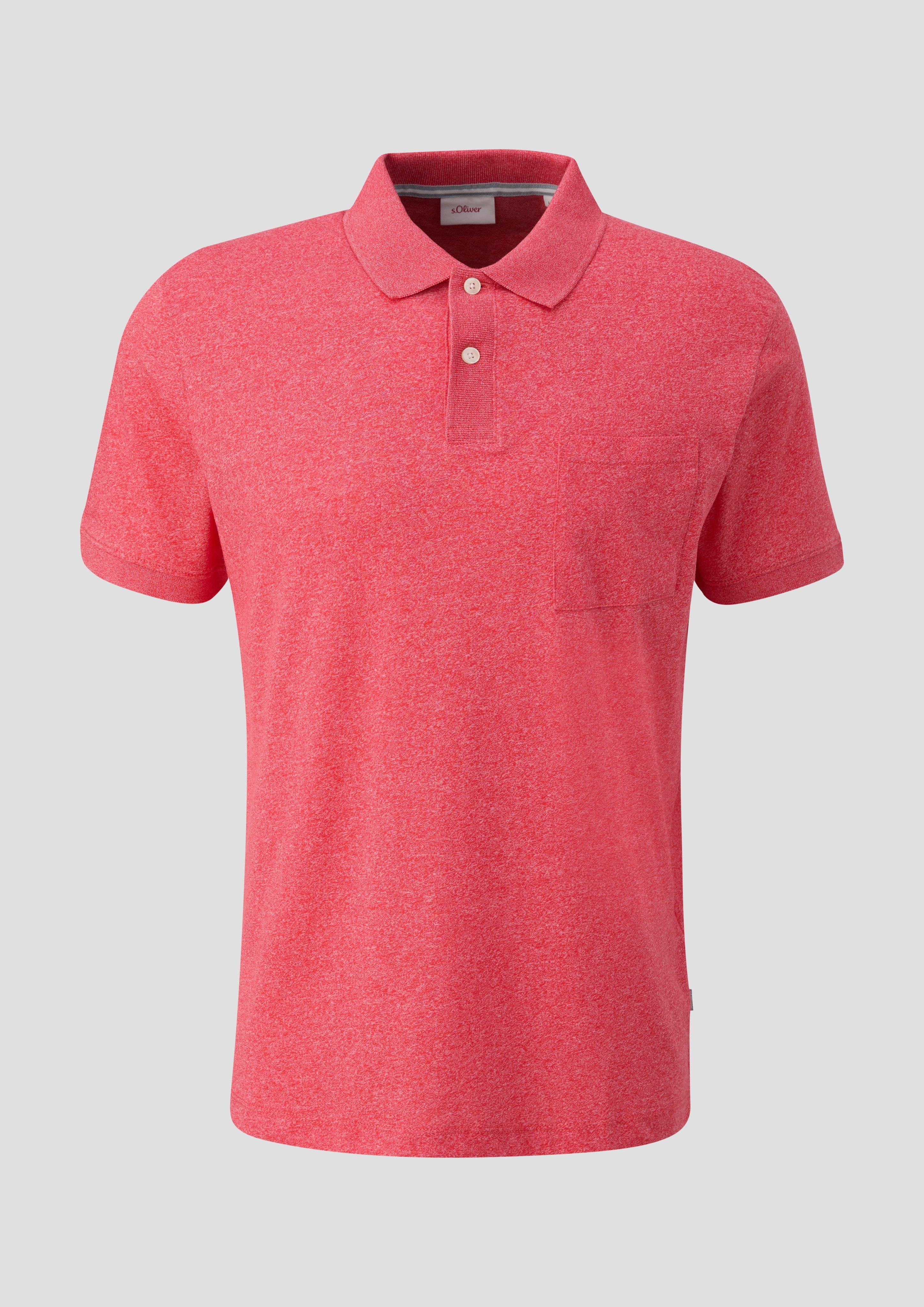 s.Oliver - Poloshirt in melierter Optik, Herren, rot