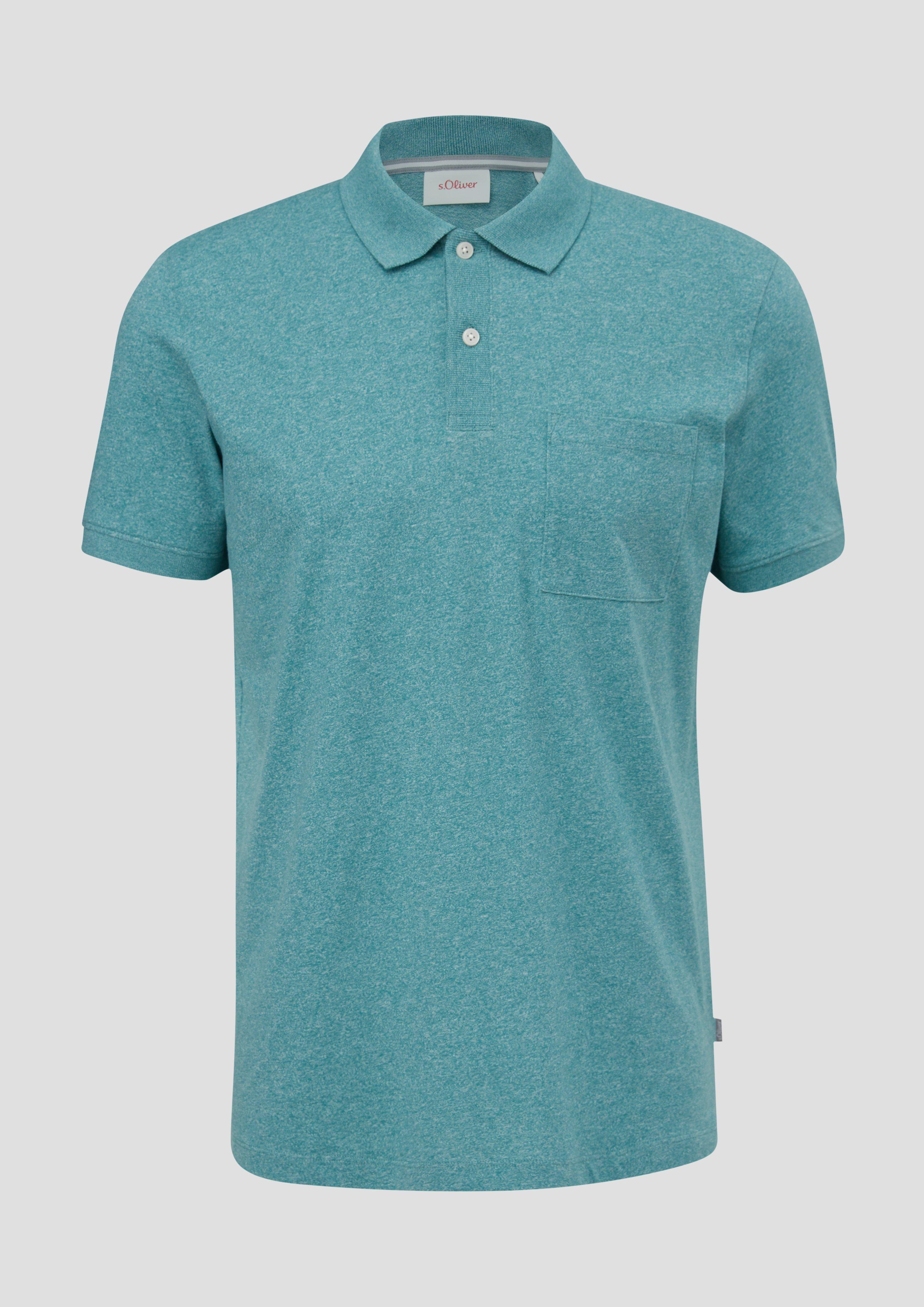 s.Oliver - Poloshirt in melierter Optik, Herren, türkis