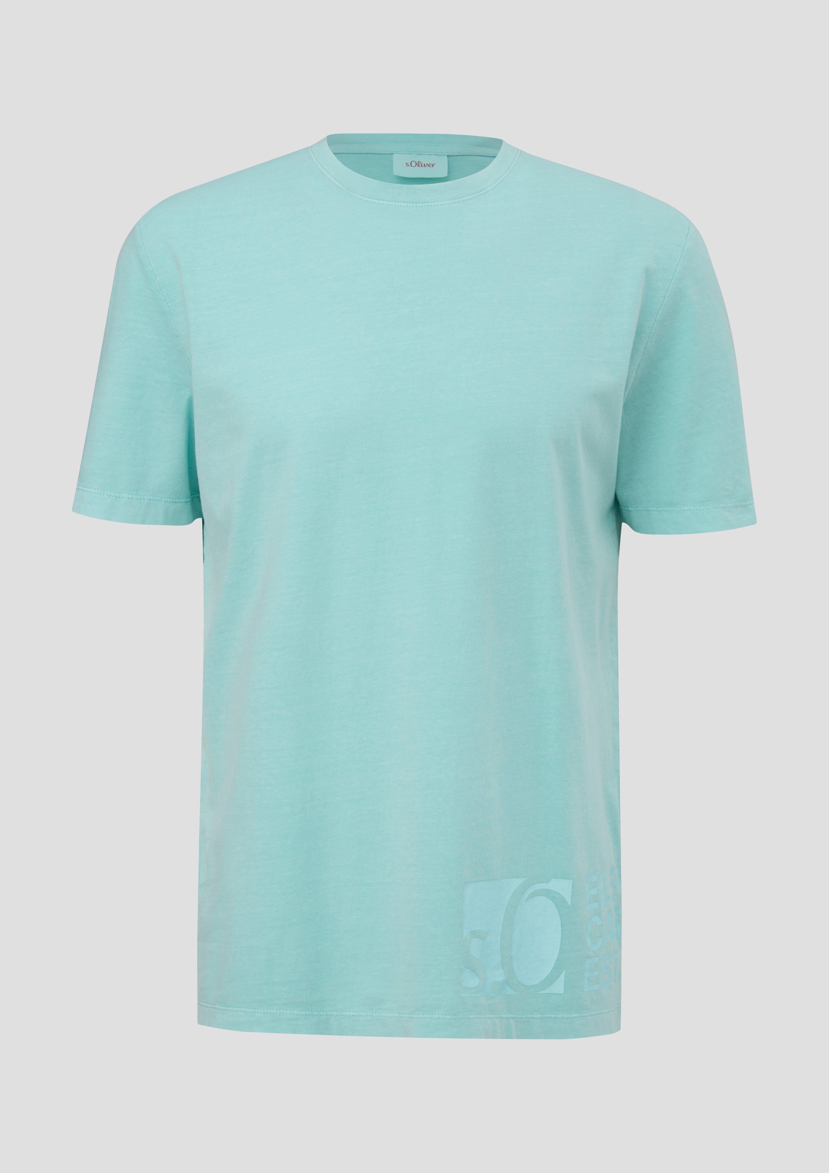 Thumbnail - s.Oliver - T-Shirt mit Label-Print, Herren, türkis