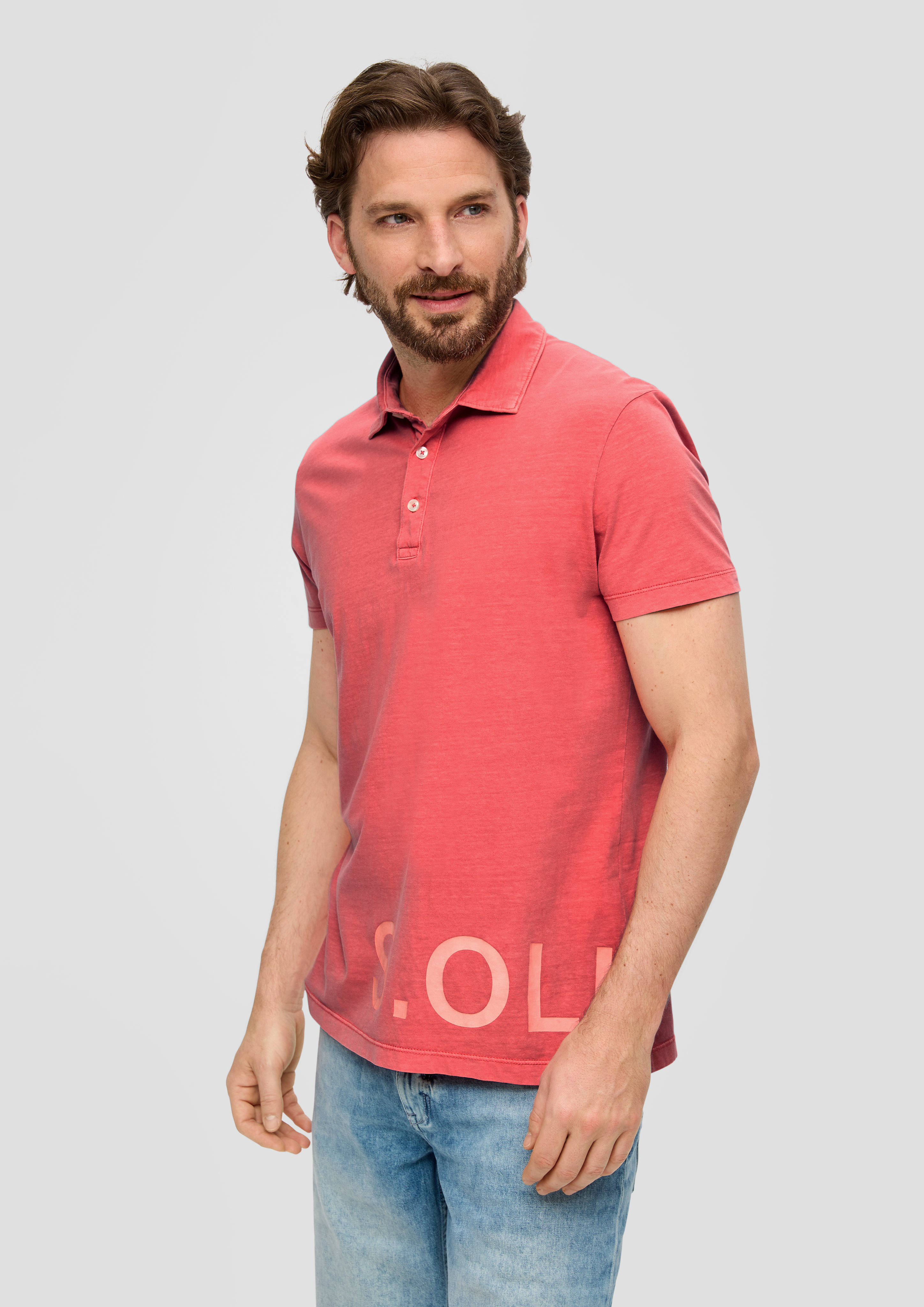 S.Oliver Poloshirt mit Label-Print