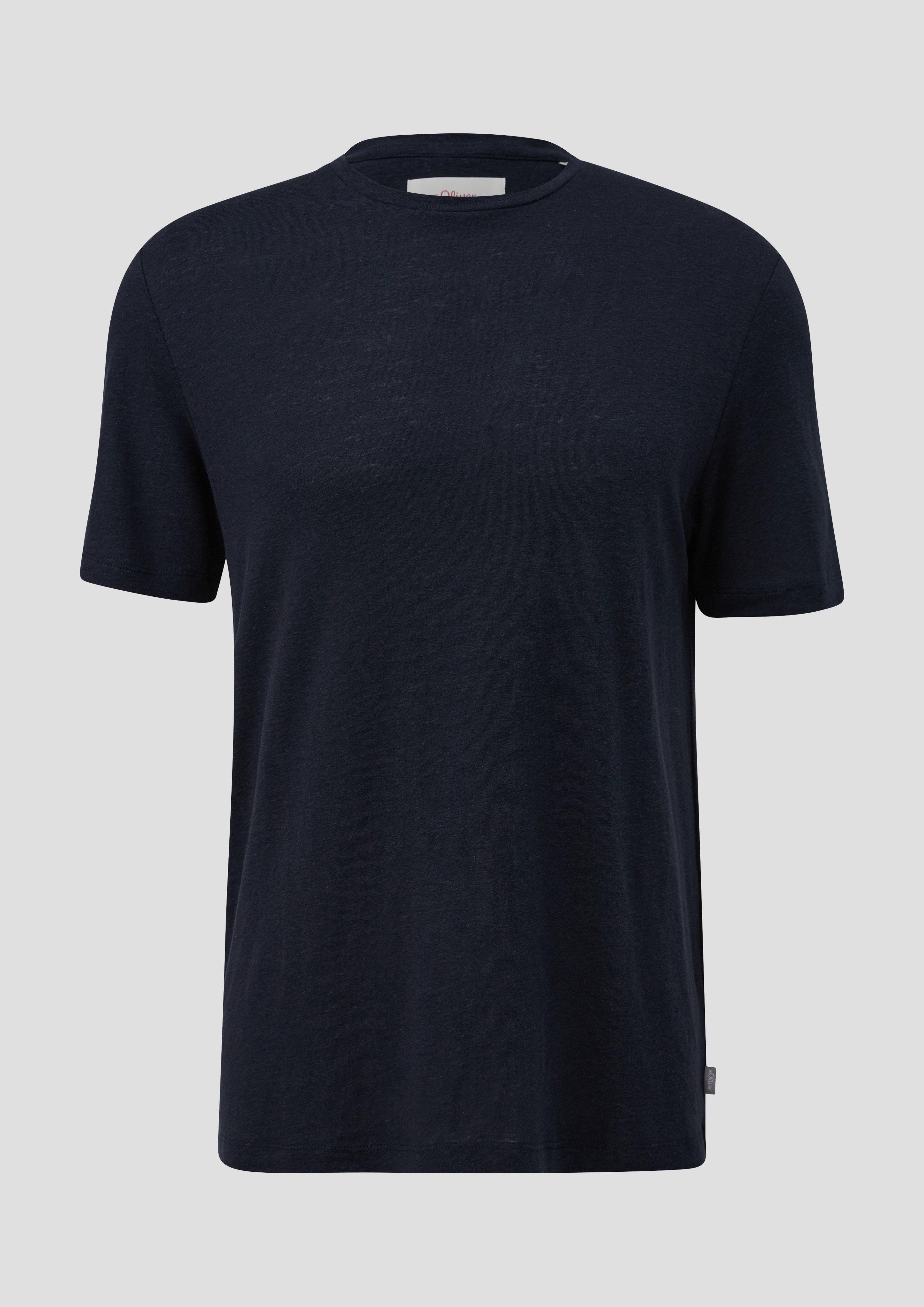 s.Oliver - T-Shirt aus Leinen, Herren, blau