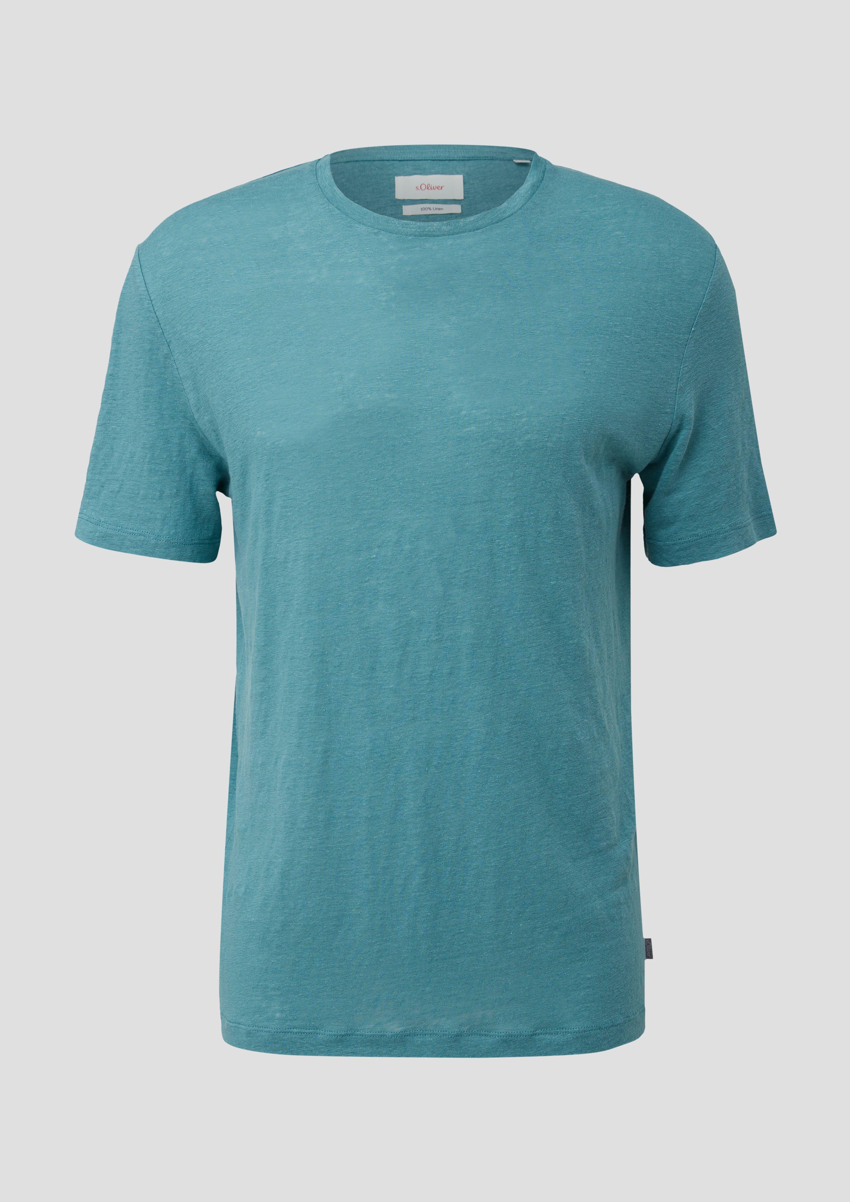 s.Oliver - T-Shirt aus Leinen, Herren, Blau