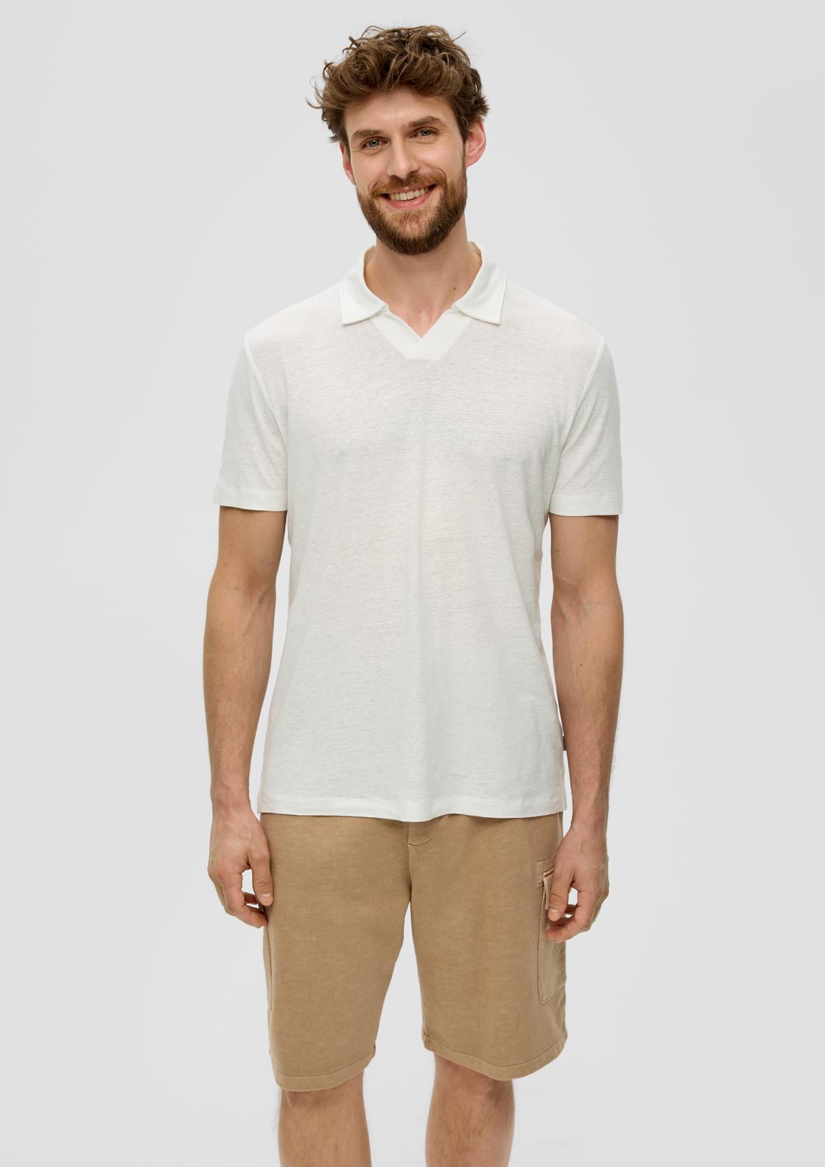 Blended linen polo shirt