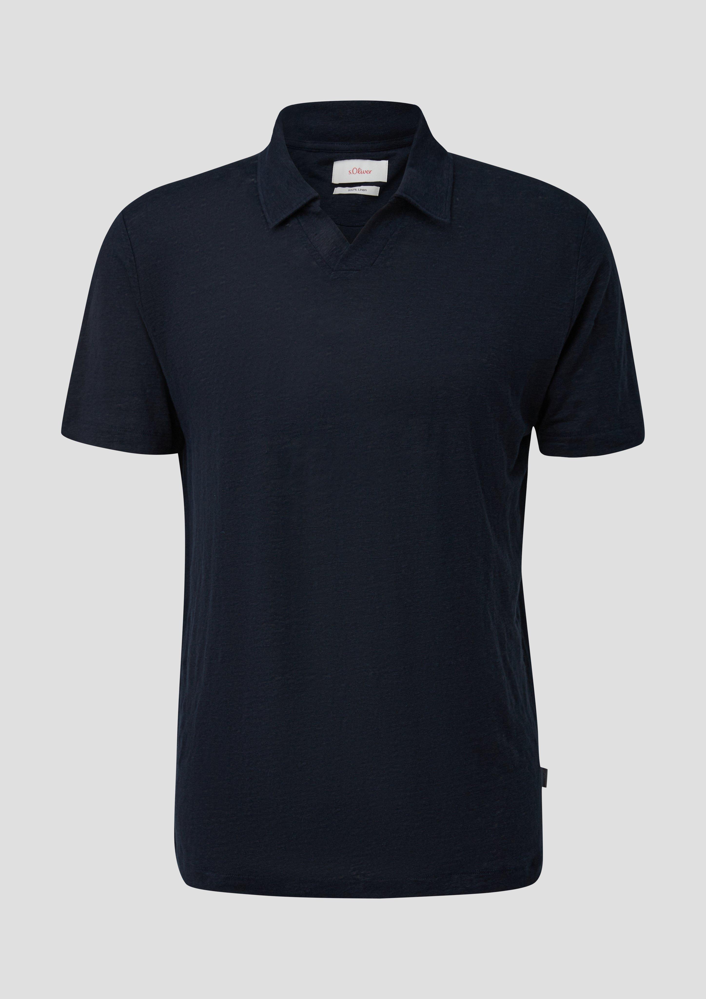 s.Oliver - Poloshirt aus Leinenmix, Herren, blau