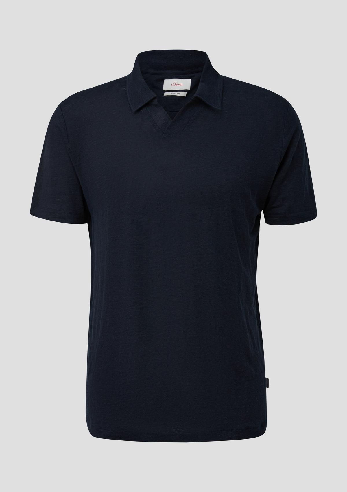 s.Oliver Blended linen polo shirt
