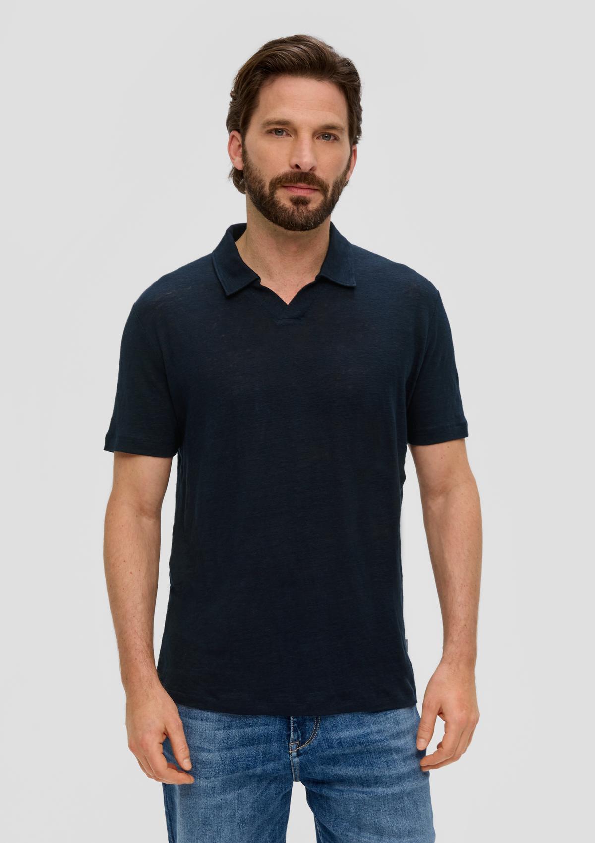 s.Oliver Blended linen polo shirt