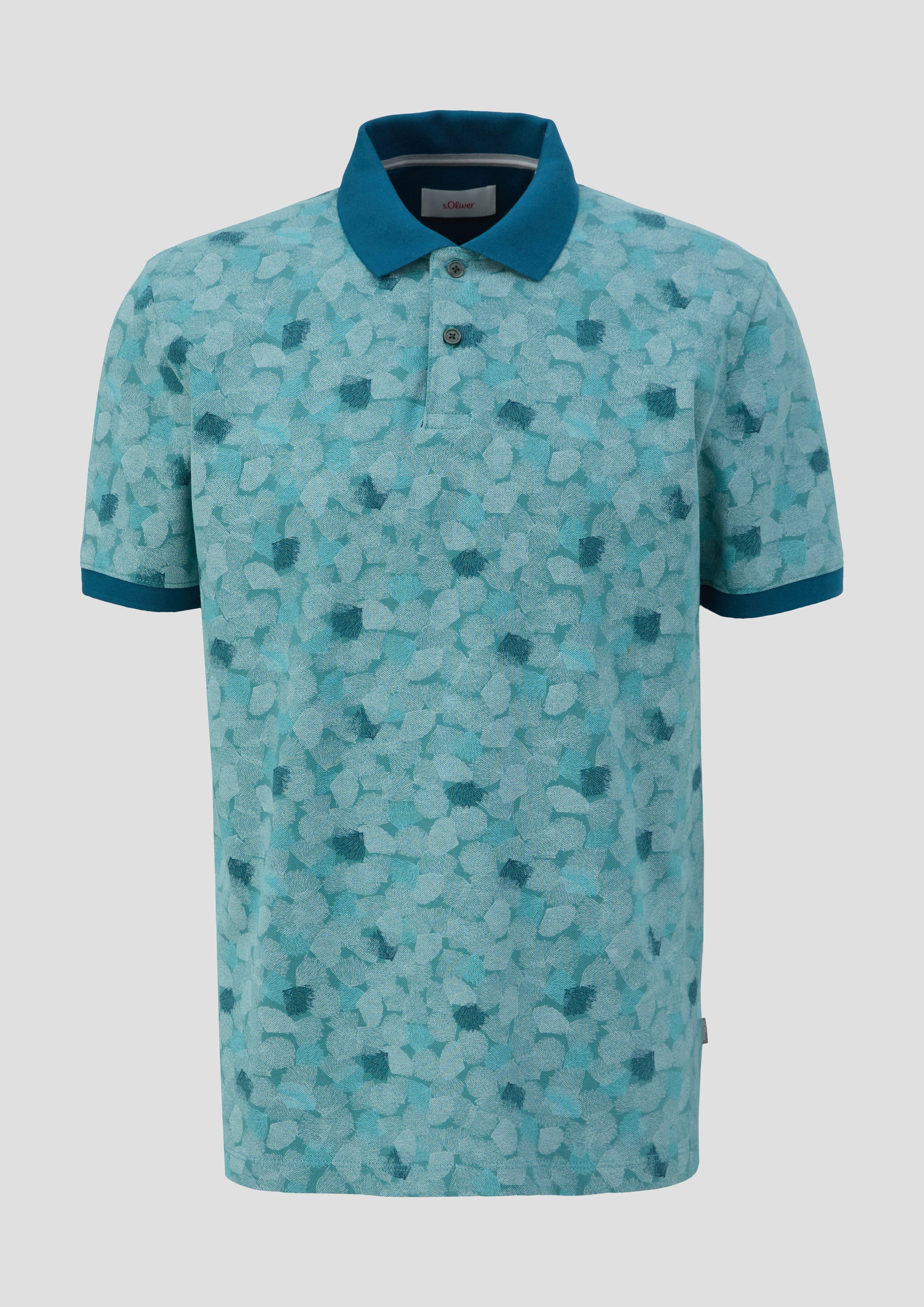 s.Oliver Gemustertes Poloshirt aus Baumwolle