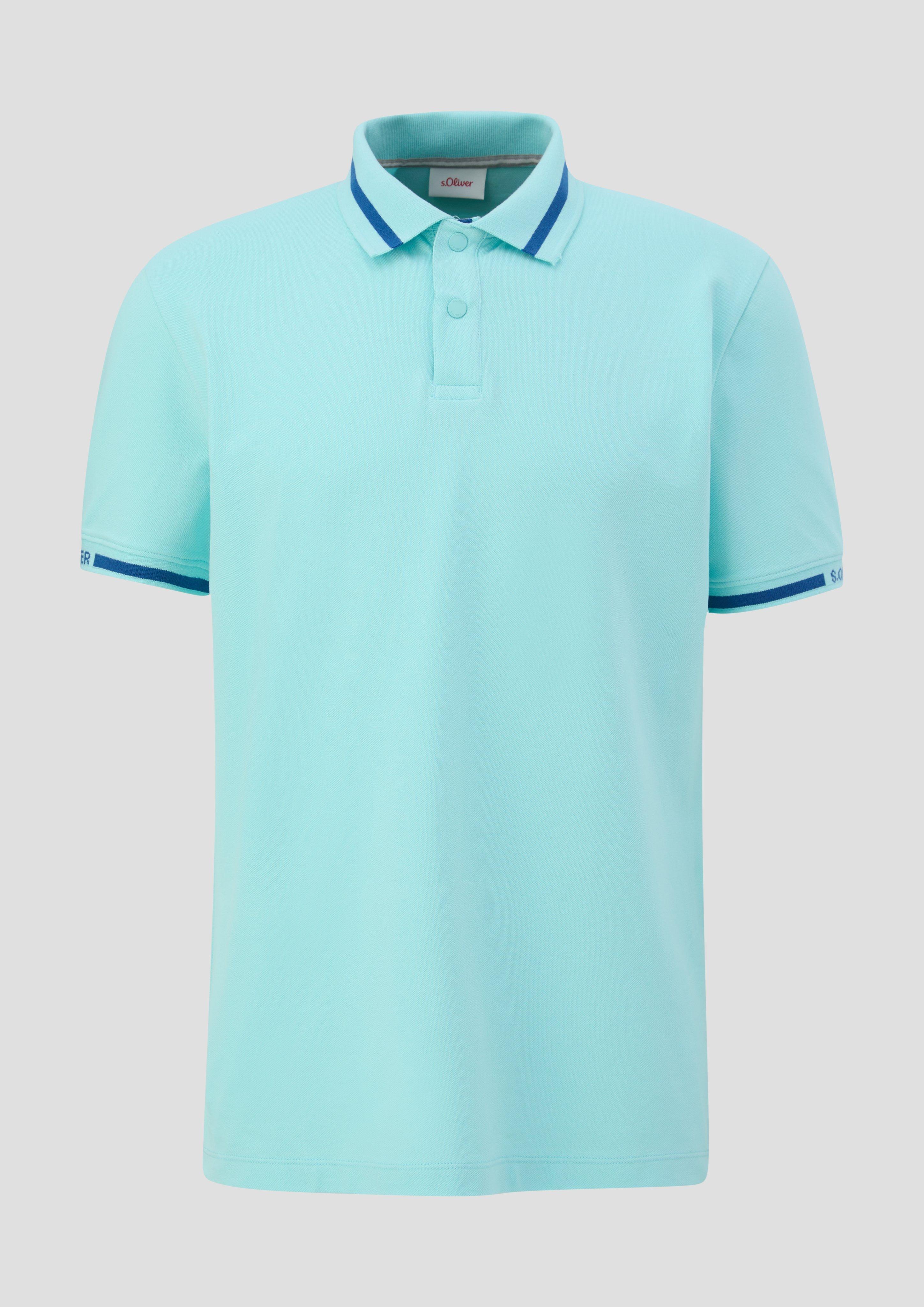 s.Oliver - Poloshirt mit Kontrast-Detail, Herren, türkis