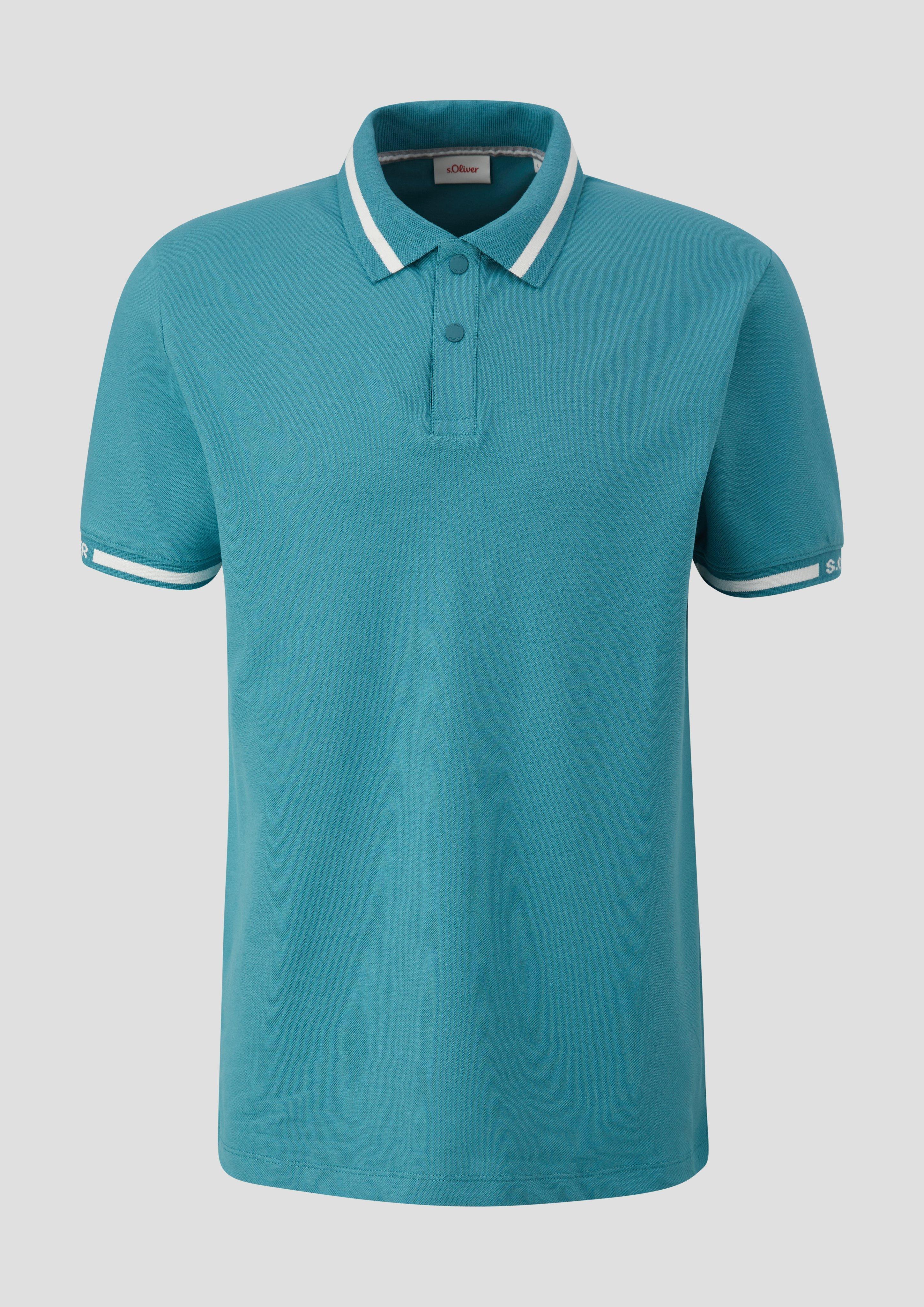 s.Oliver - Poloshirt mit Kontrast-Detail, Herren, Blau