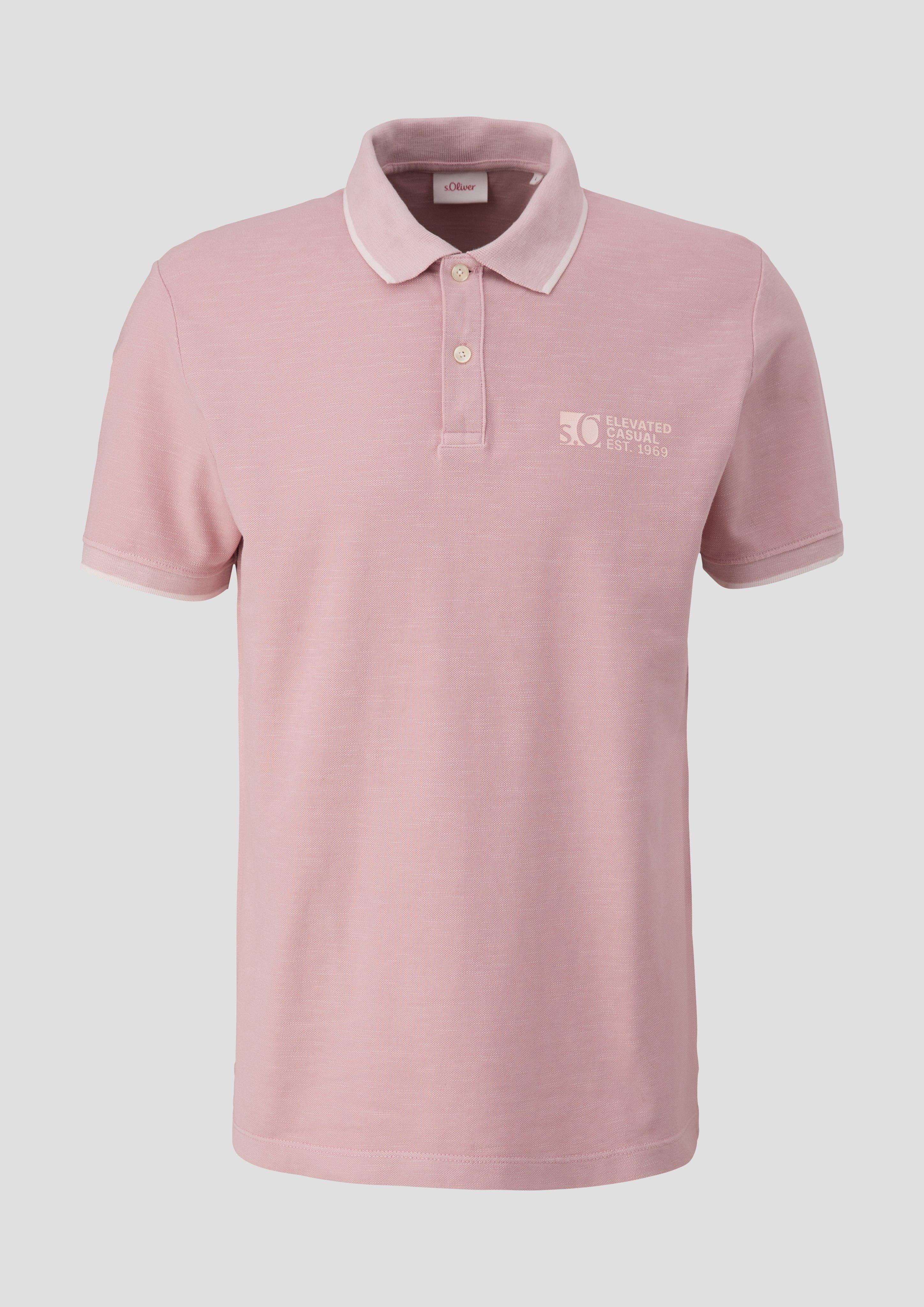 s.Oliver Poloshirt mit Piquêstruktur und Logo-Print