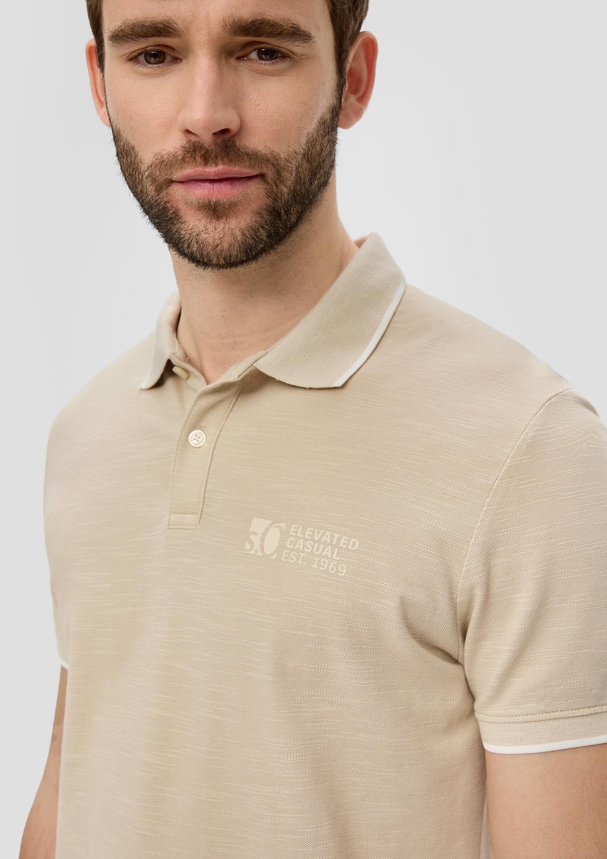s.Oliver Polo shirt with a piqué texture and logo print